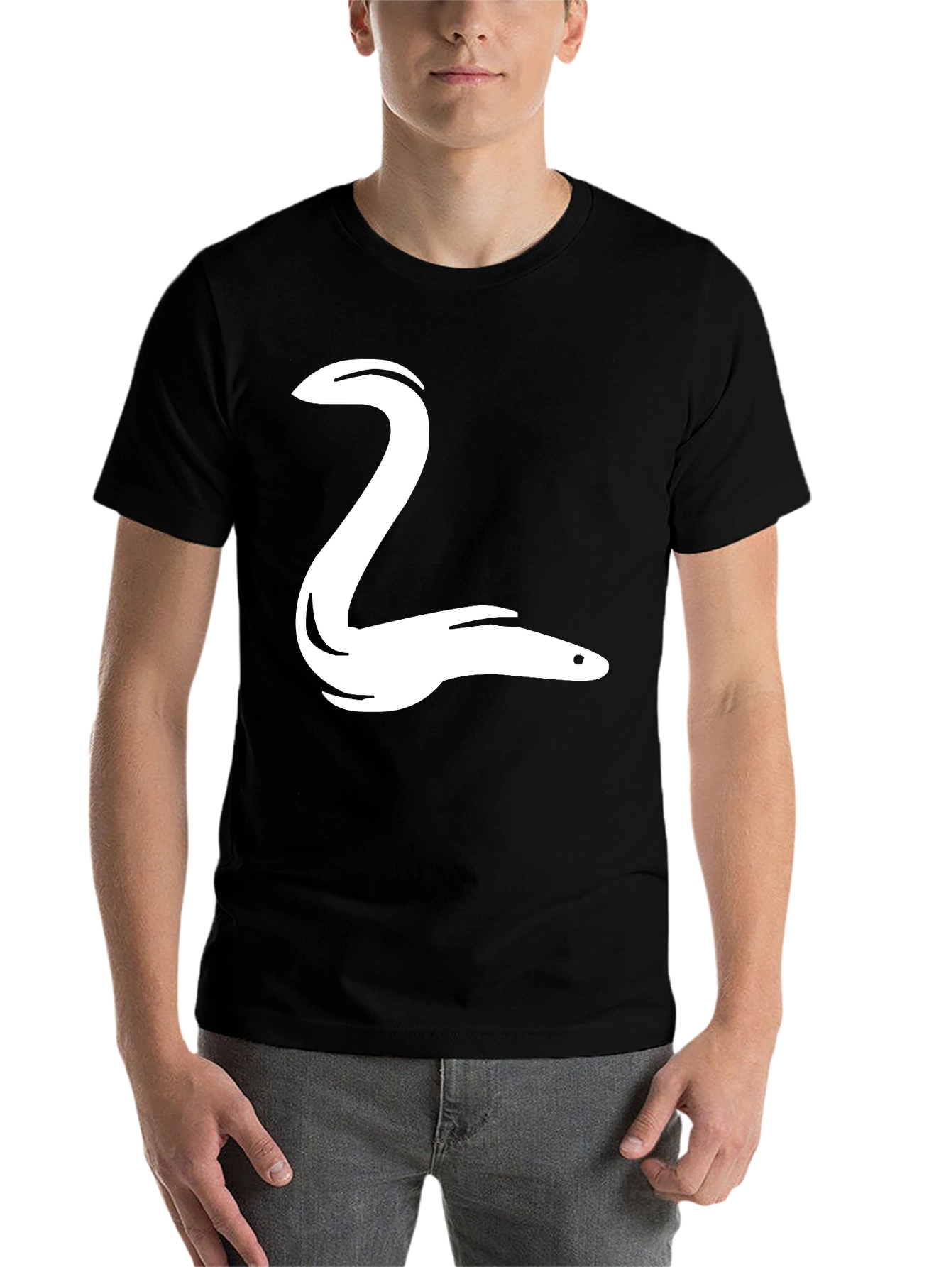 Black Eel Graphic Tee - Black Cotton T-Shirt view 7