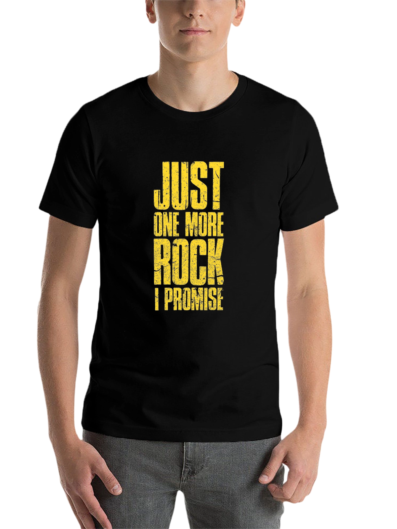 Black Just One More Rock T-Shirt - Funny Geology Tee view 7