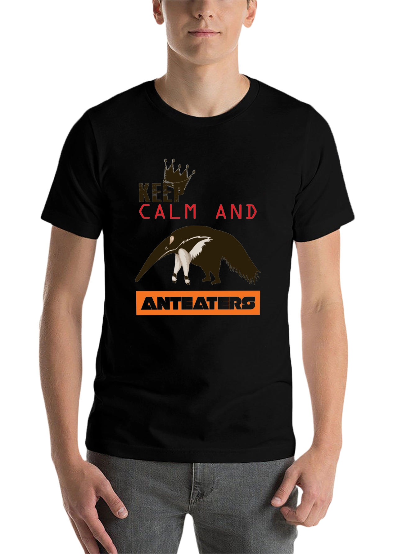 Black Keep Calm Anteaters T-Shirt view 7