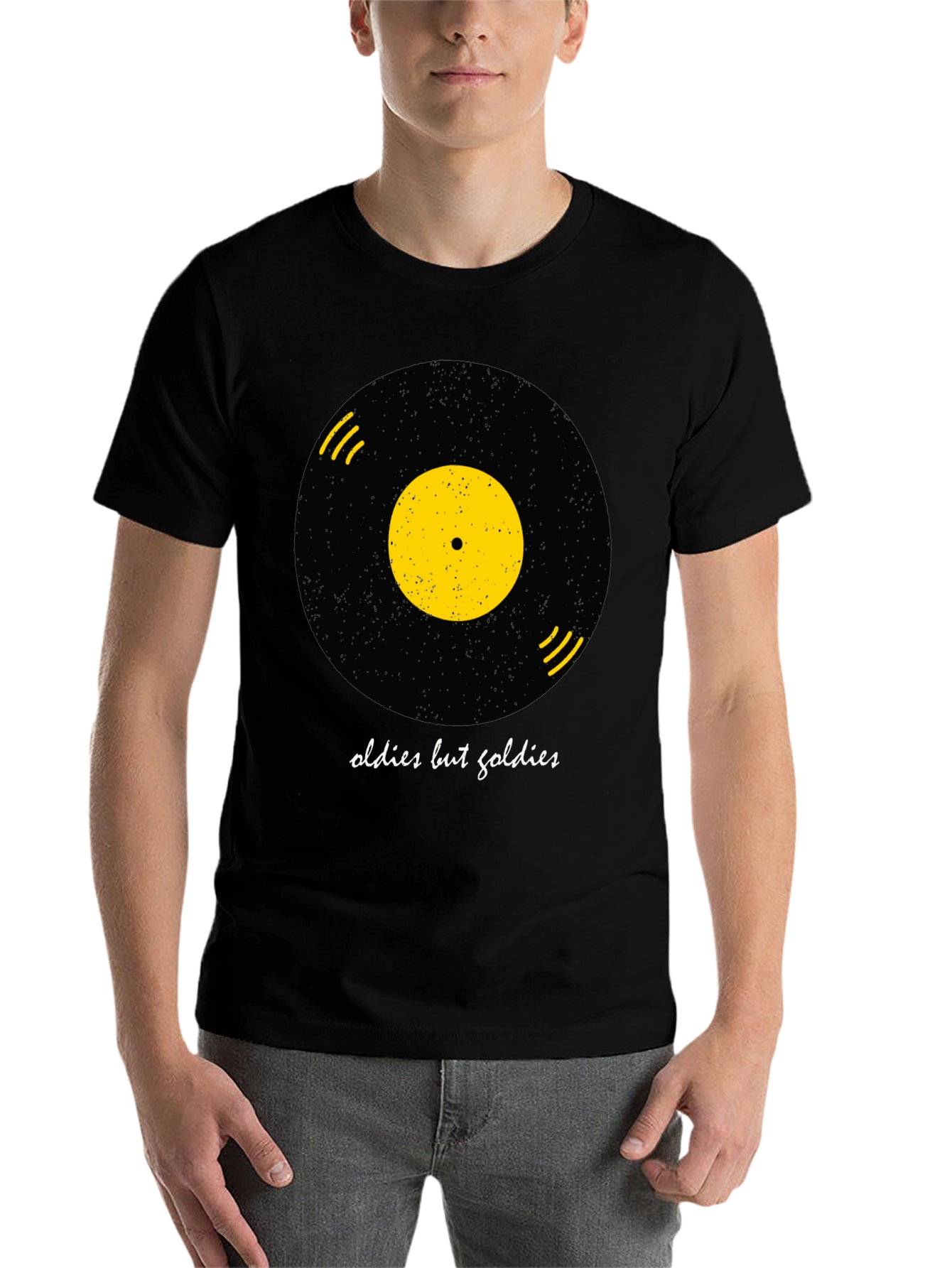 Black Oldies but Soldiers Graphic Tee - Vintage Vinyl Record Design view 7