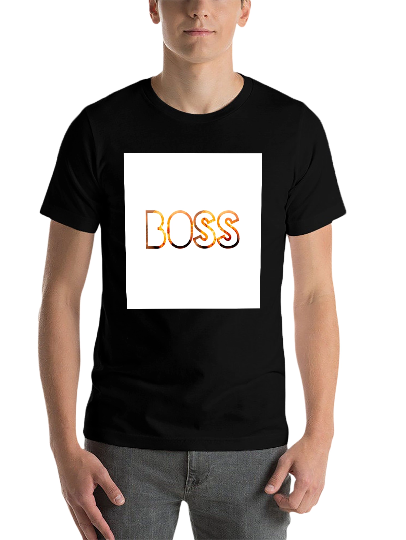 Black Boss Graphic Tee - Modern Men's Black T-Shirt view 7