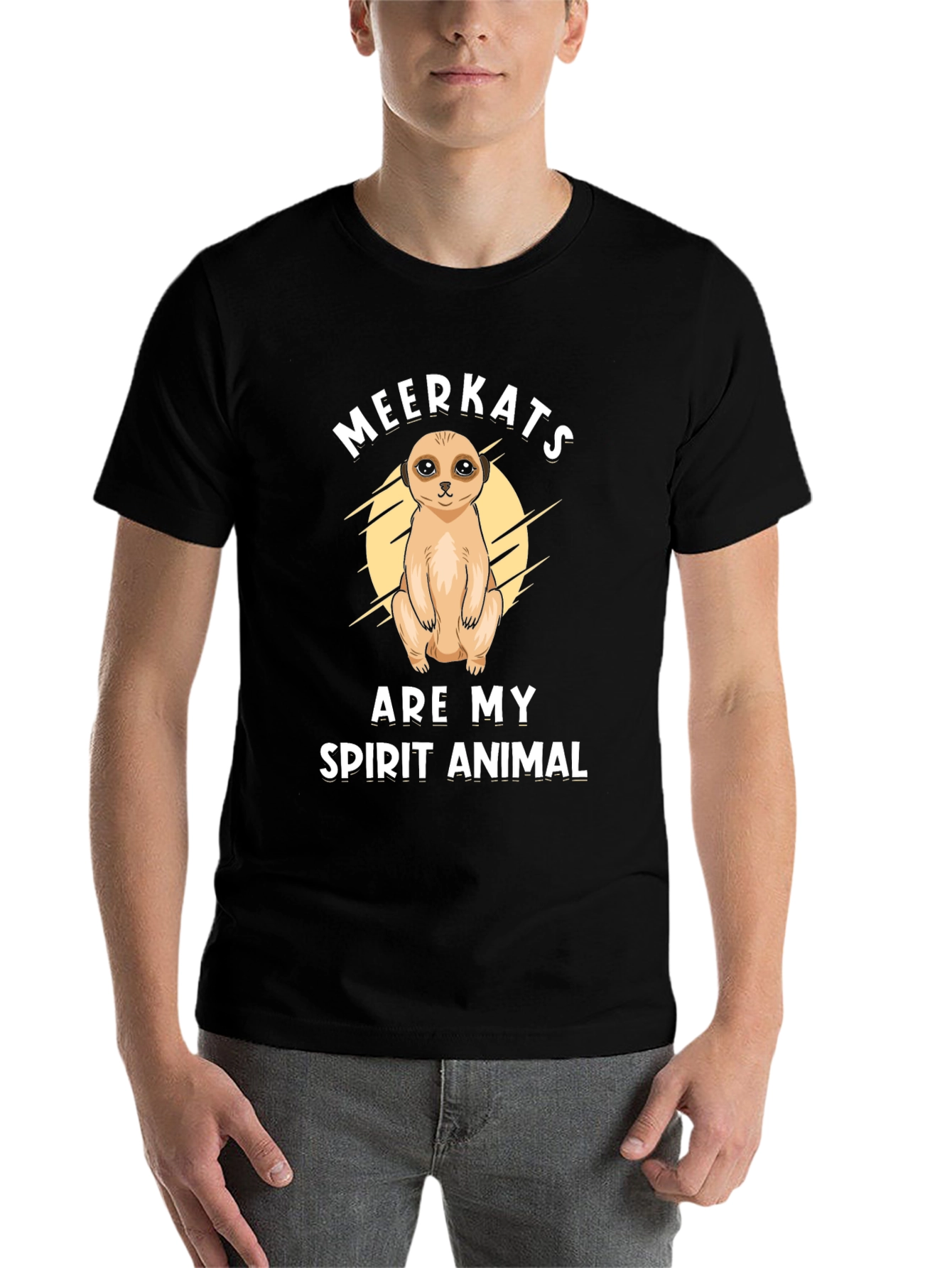 Black Meerkat Spirit Animal Graphic T-Shirt view 7