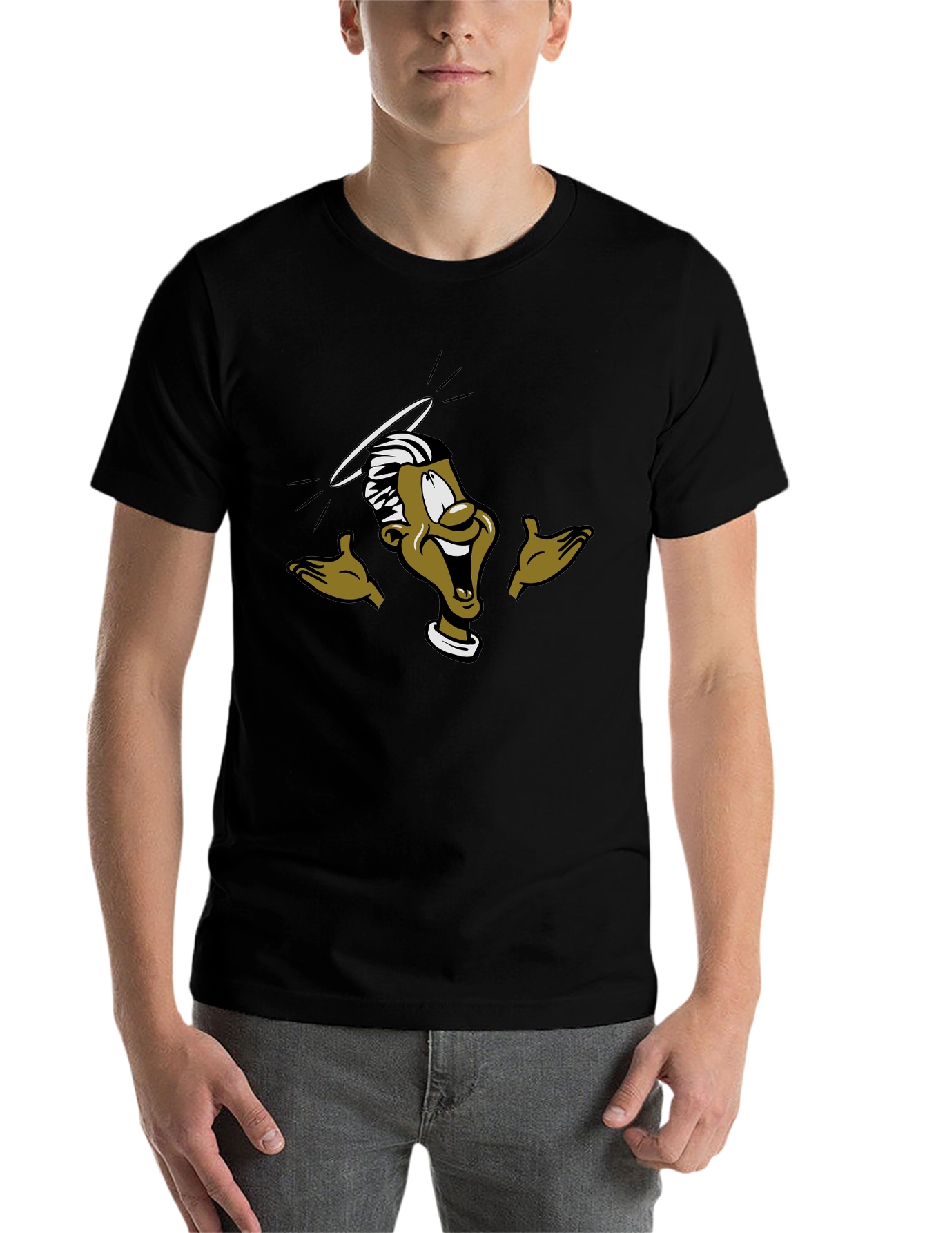 Black Funny Cartoon Graphic T-Shirt view 7