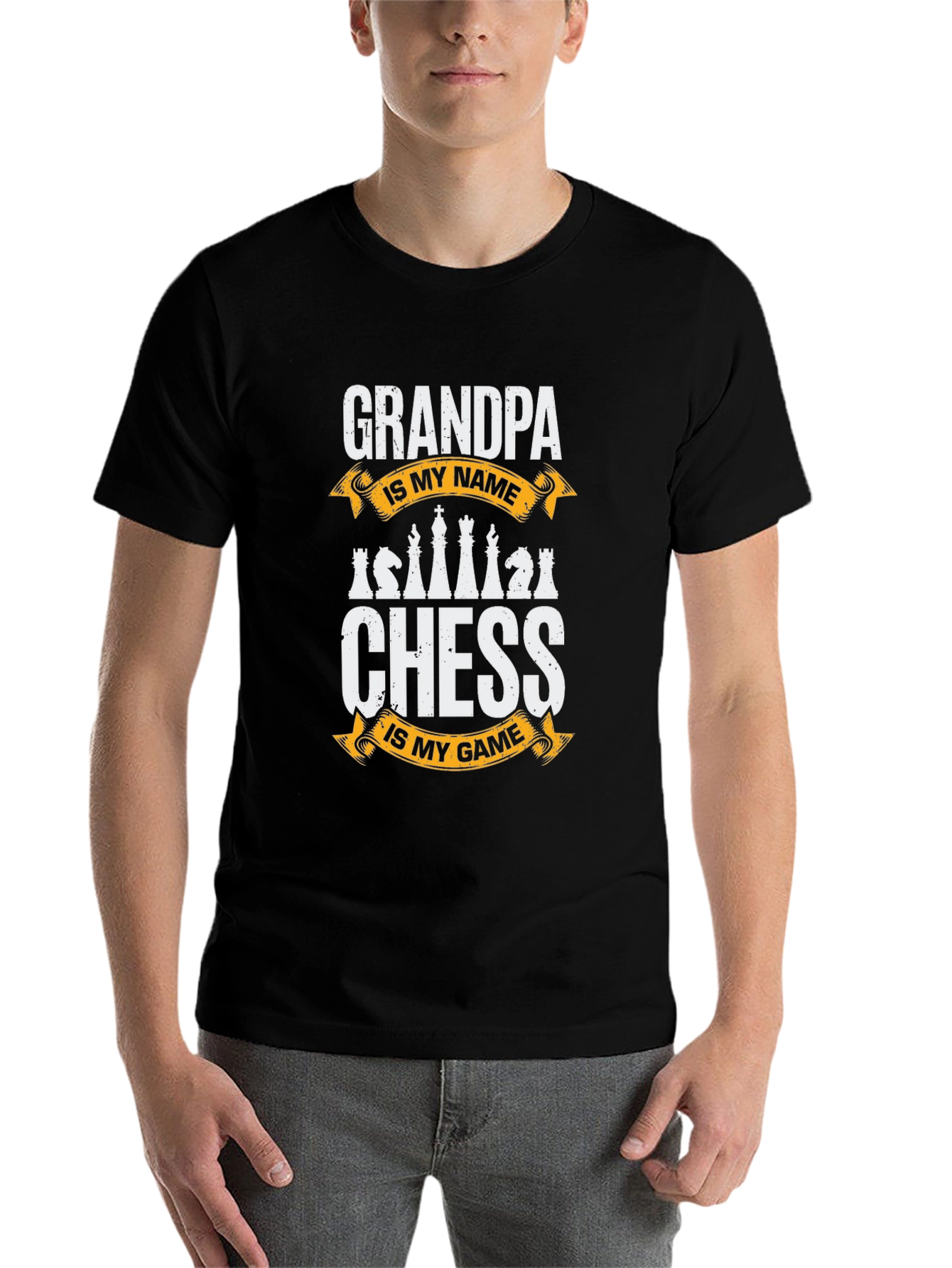 Black Grandpa Chess T-Shirt: Is My Name Is My Game view 7