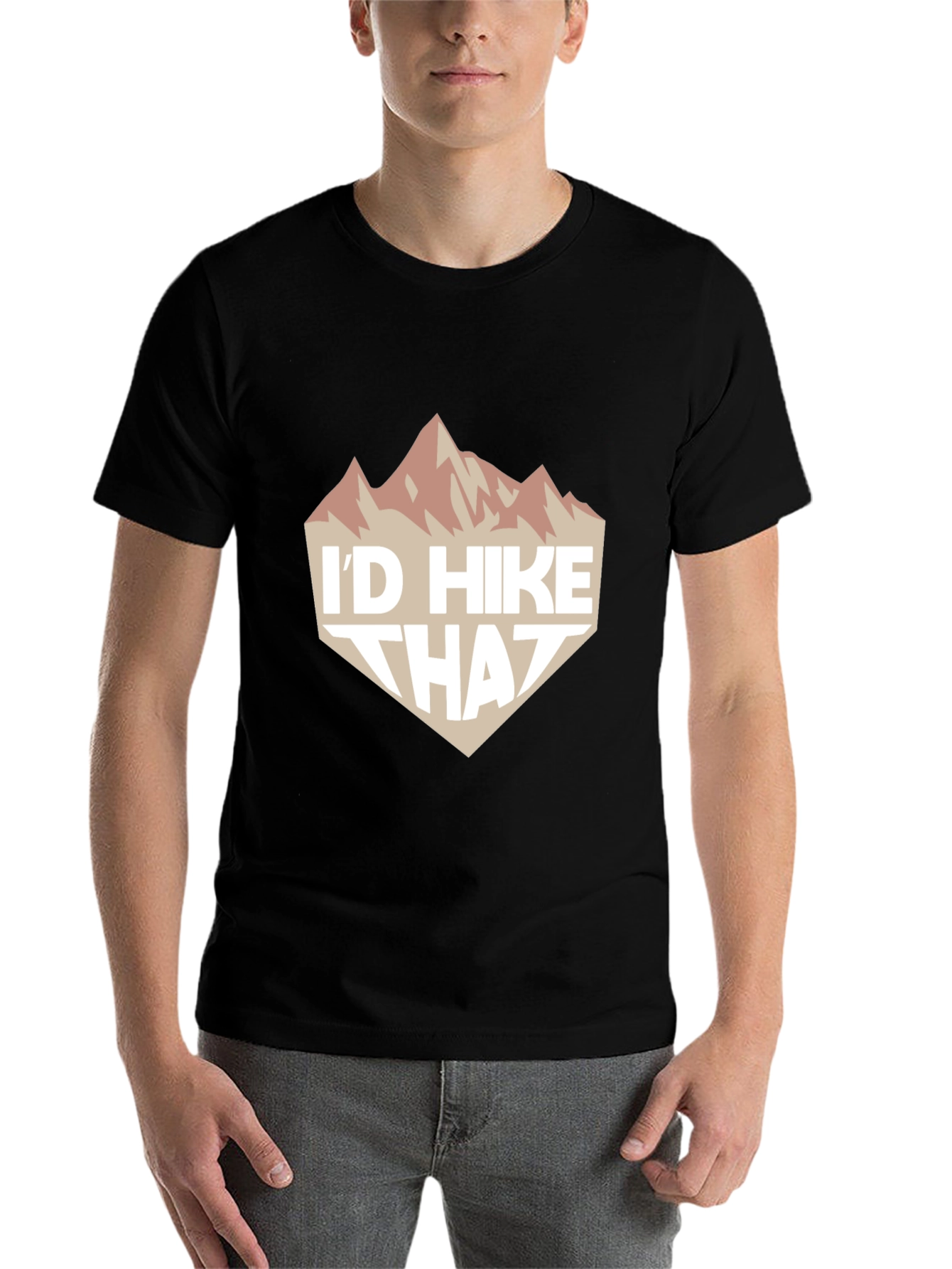 Black I'd Hike That Graphic Tee - Black Casual T-Shirt view 7