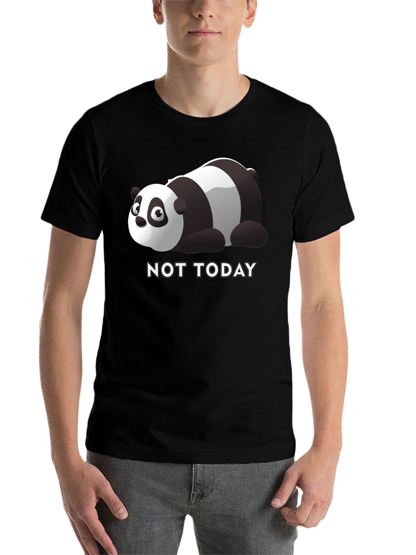 Black Lazy Panda 'Not Today' Graphic Tee view 7