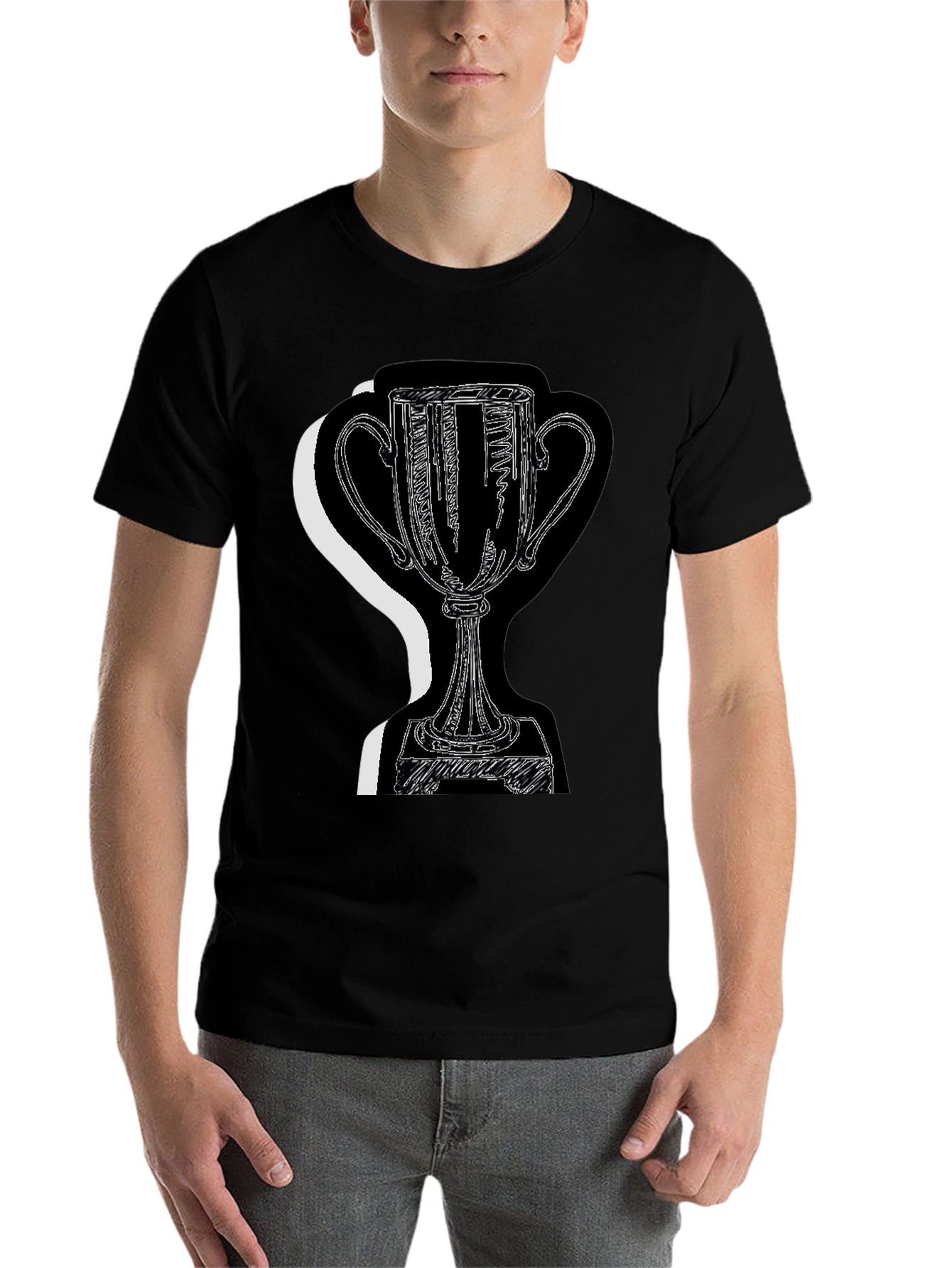 Black Trophy Graphic Tee - Black Cotton Blend view 7