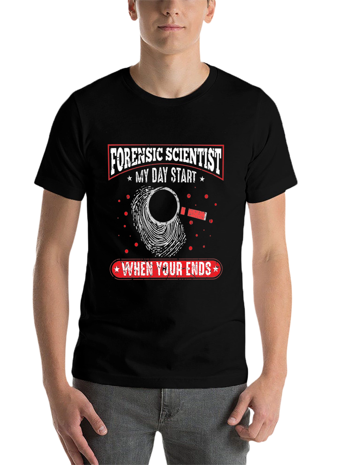 Black Forensic Scientist T-Shirt - Crime Scene Investigator view 7