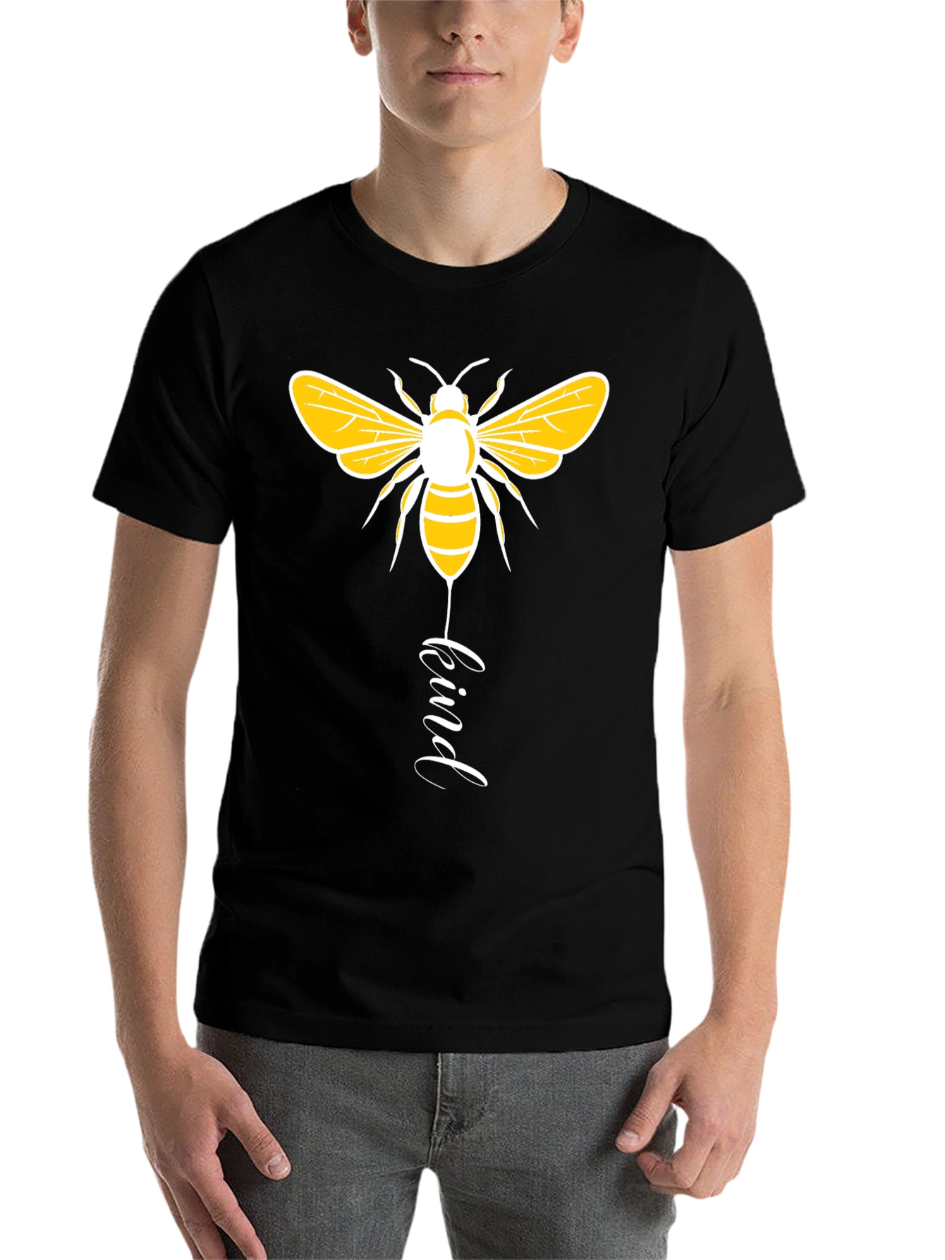 Black Bee Kind Graphic Tee - Trendy Black Shirt view 7