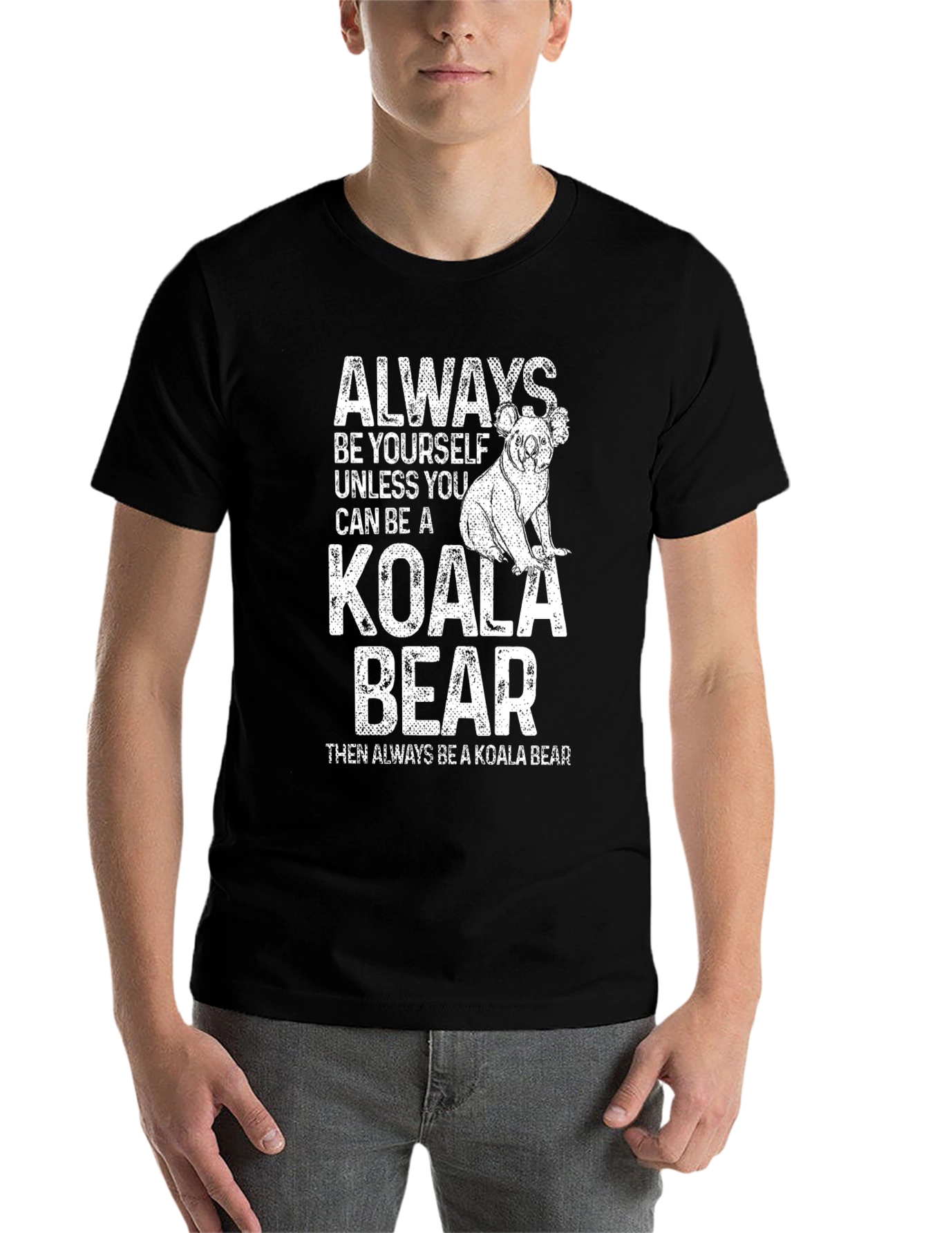 Black Koala Bear T-Shirt - Always Be Yourself Graphic Tee view 7