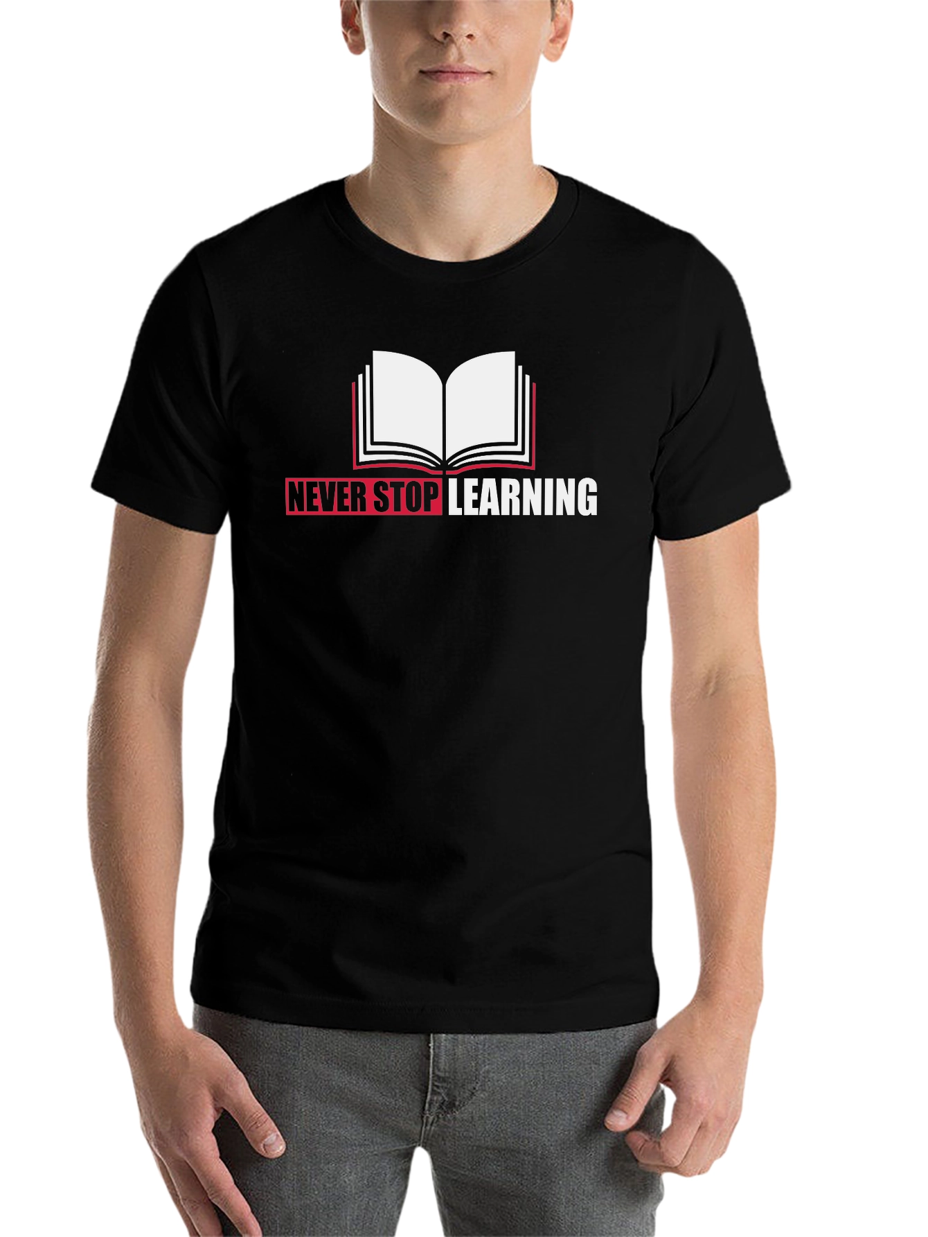 Black Never Stop Learning Graphic Tee view 7