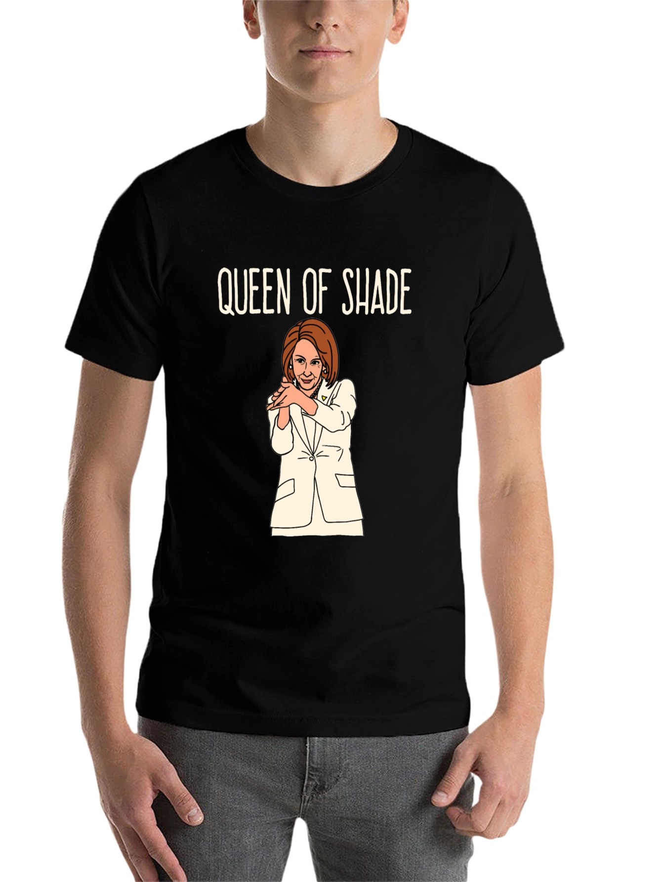 Black Queen of Shade Graphic Tee - Unisex Black T-Shirt view 7