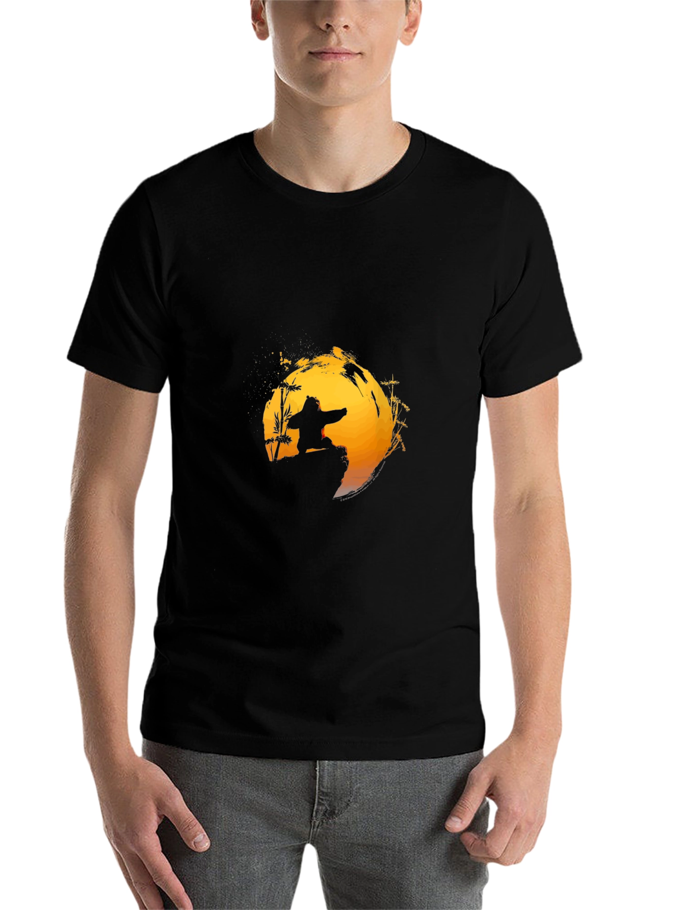Black Kung Fu Sunset T-Shirt - Martial Arts Graphic Tee view 7
