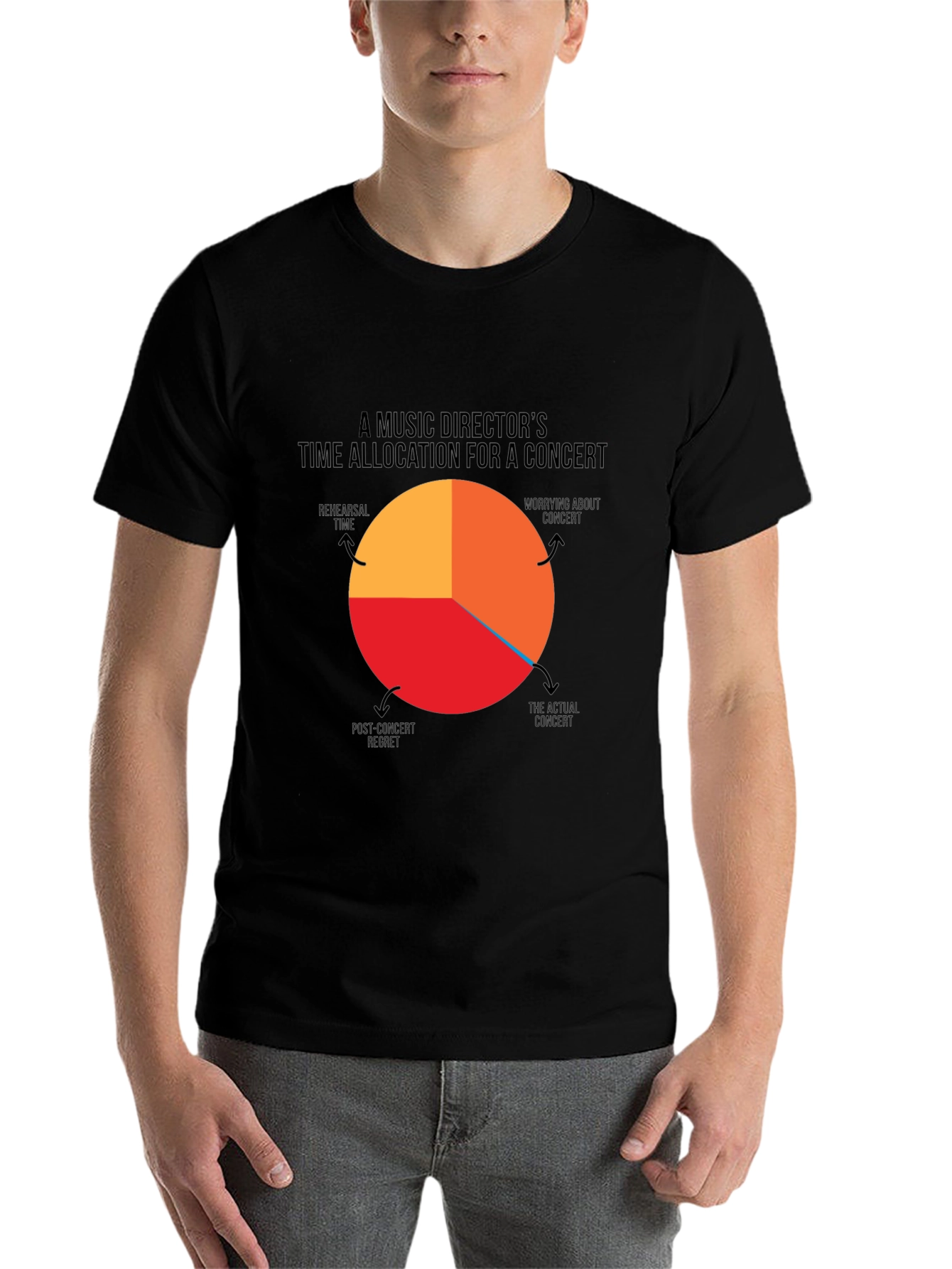 Black Music Director Concert Pie Chart T-Shirt view 7