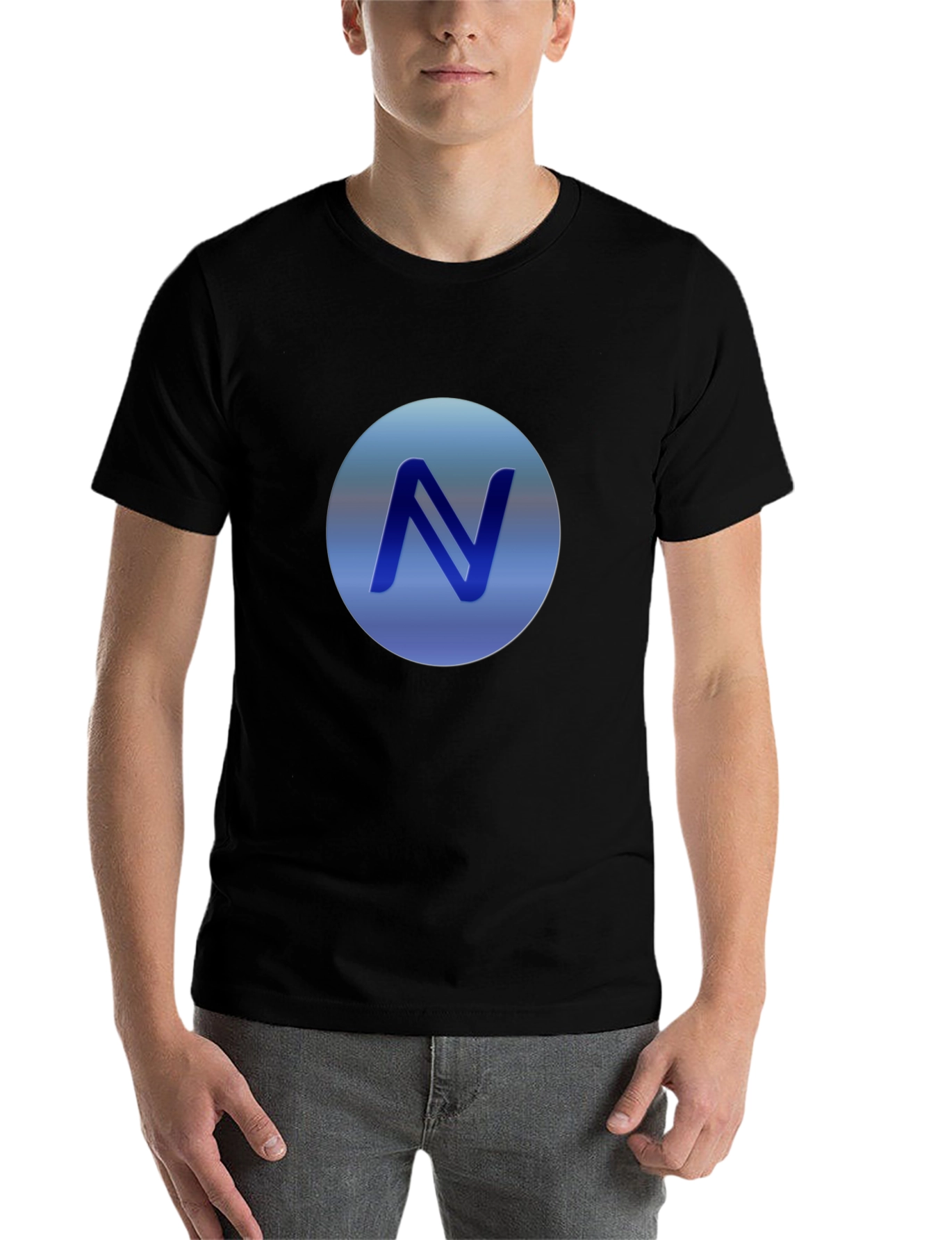 Black Letter N Graphic Tee - Cool & Casual Black T-Shirt view 7