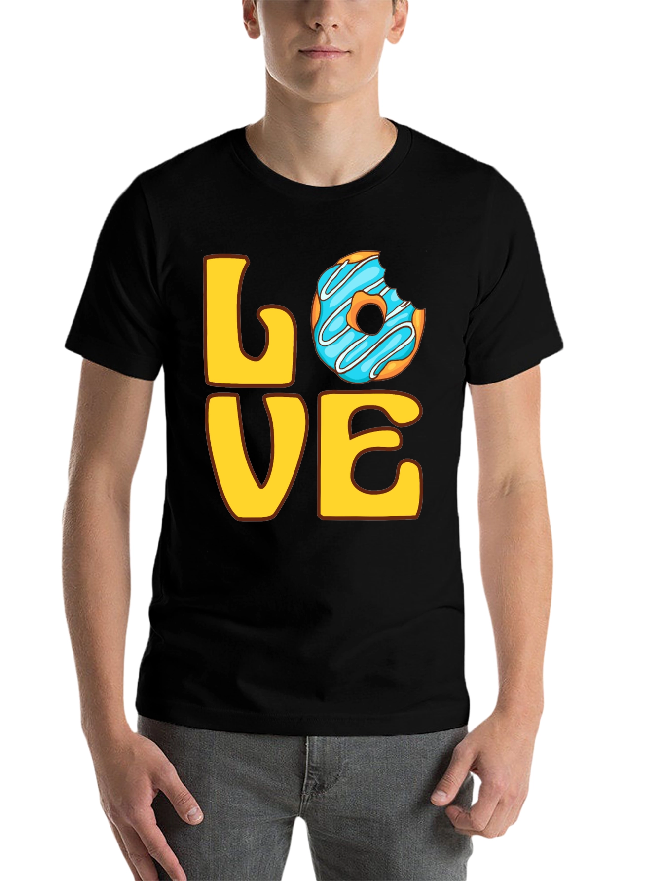 Black Love Donut Graphic Tee - Sweet Treat T-Shirt view 7