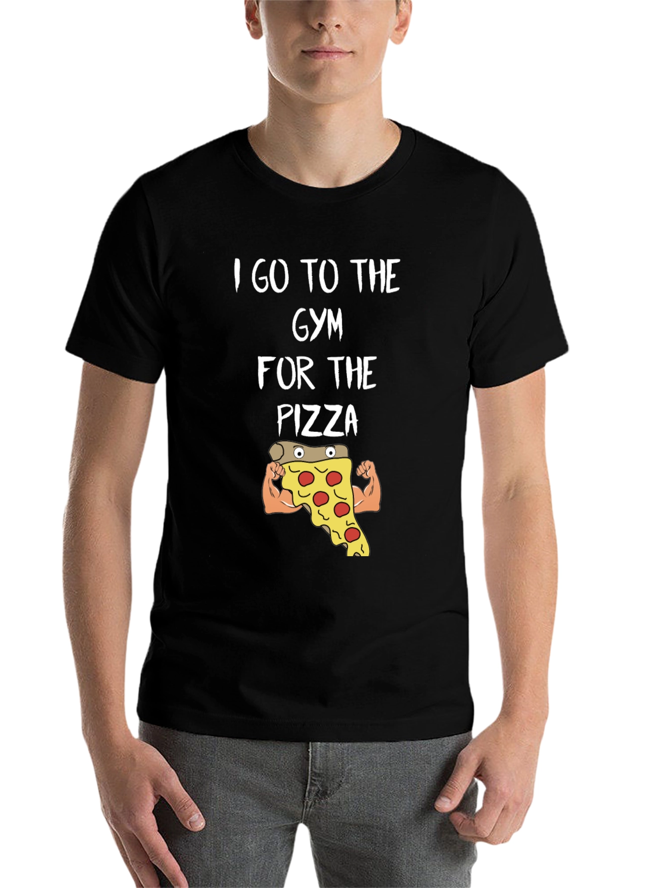 Black Gym Pizza T-Shirt - Funny Workout Tee view 7