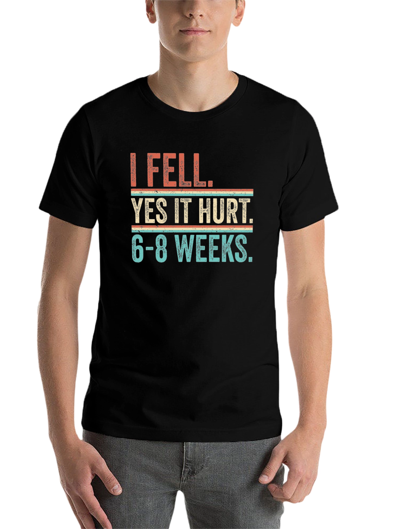Black I Fell Yes It Hurt Graphic Tee view 7