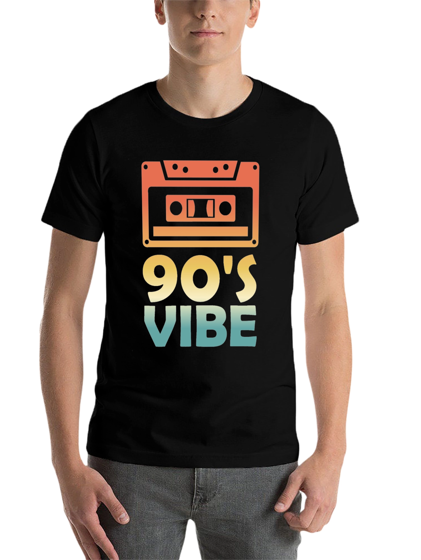 Black Retro 90's Vibe Graphic Tee view 7