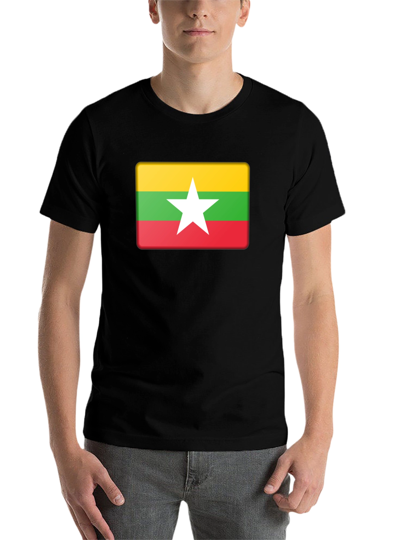 Black Myanmar Flag T-Shirt - Show Your Pride! view 7