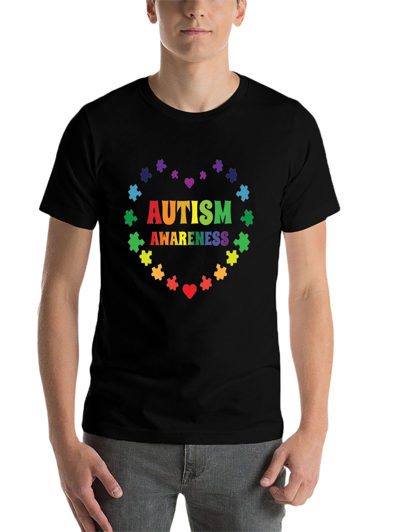 Autism Awareness Heart Puzzle T-Shirt - 7