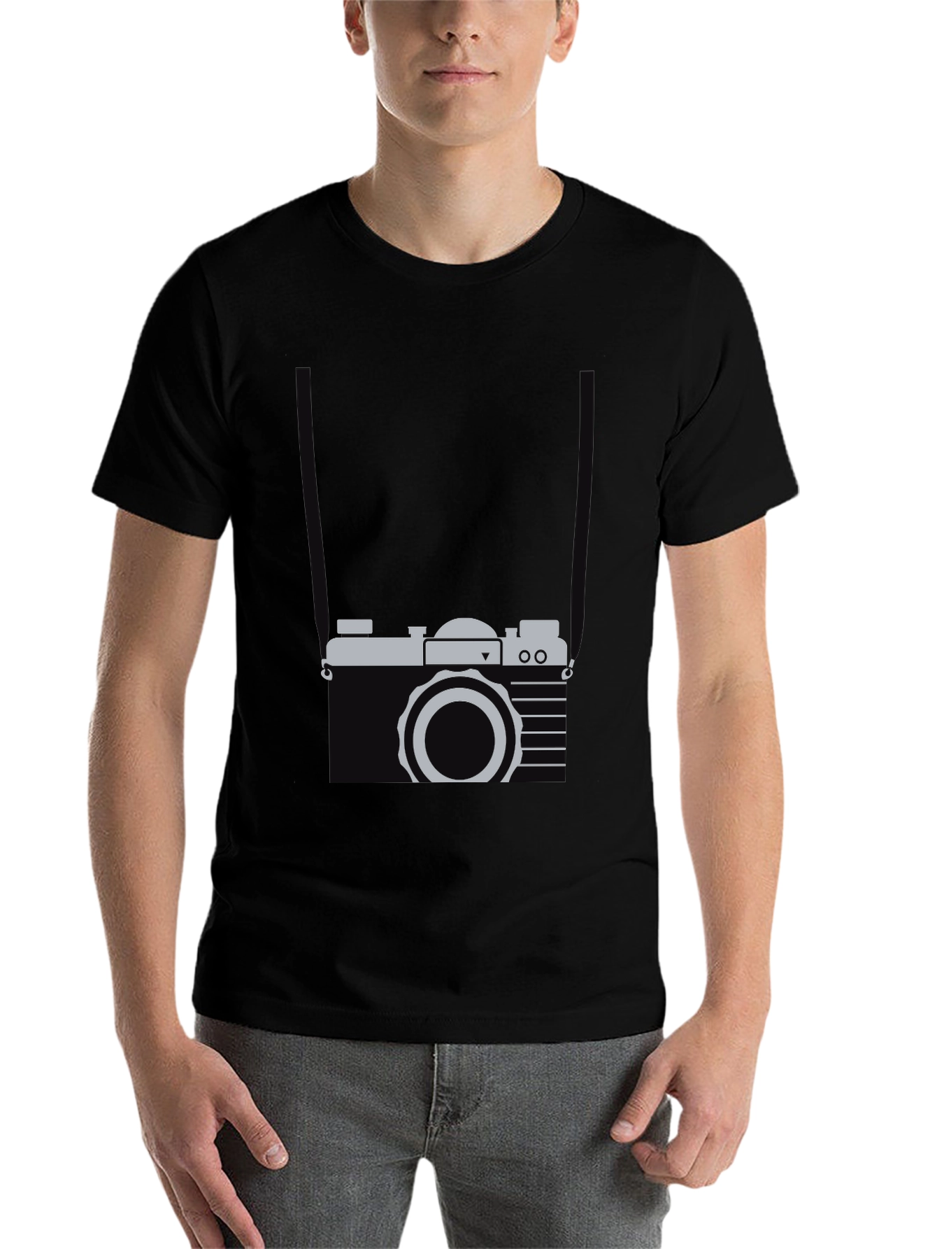Black Retro Camera Graphic Tee - Cool Casual Style view 7