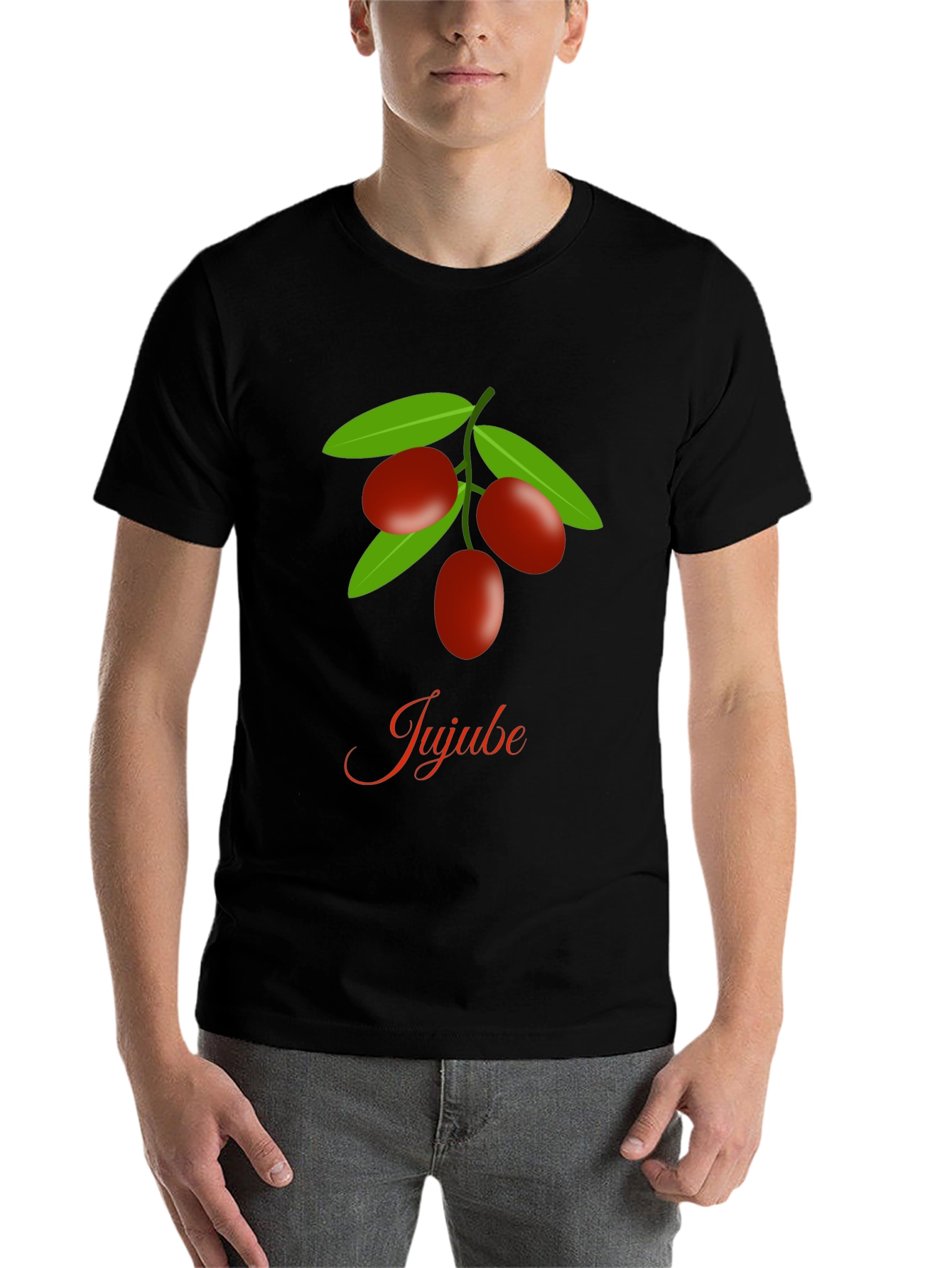Black Jujube Fruit Graphic Black T-Shirt view 7