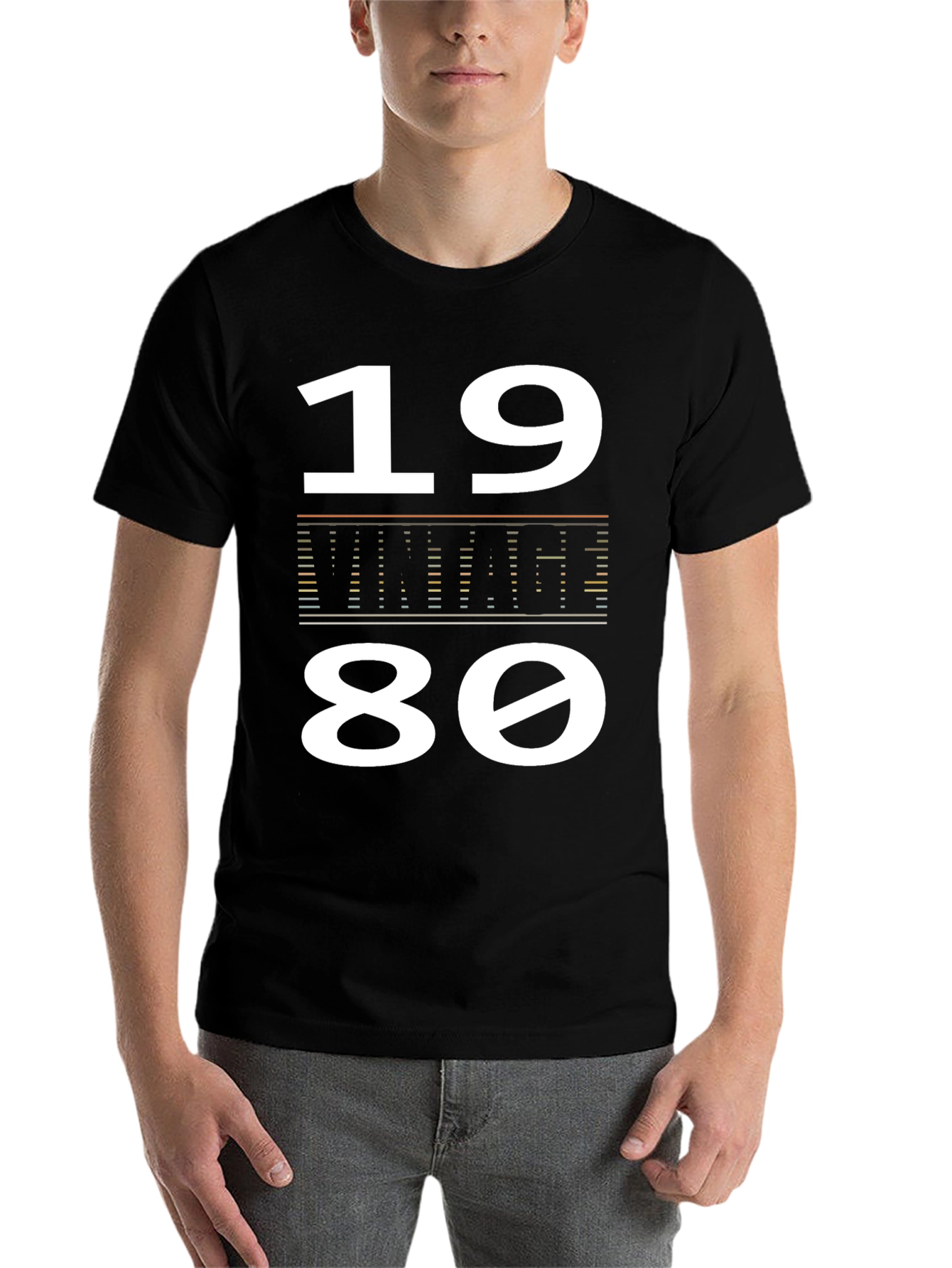 Black Vintage 1980 Black T-Shirt view 7