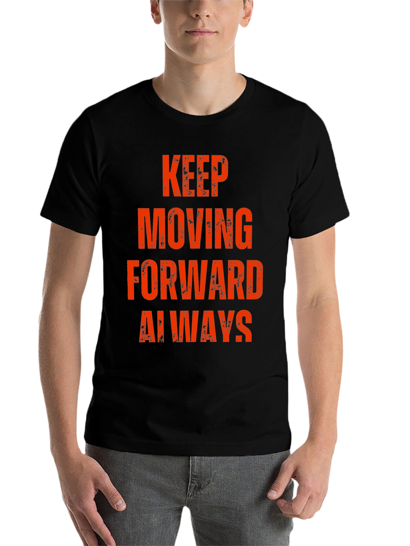 Black Keep Moving Forward Always T-Shirt view 7