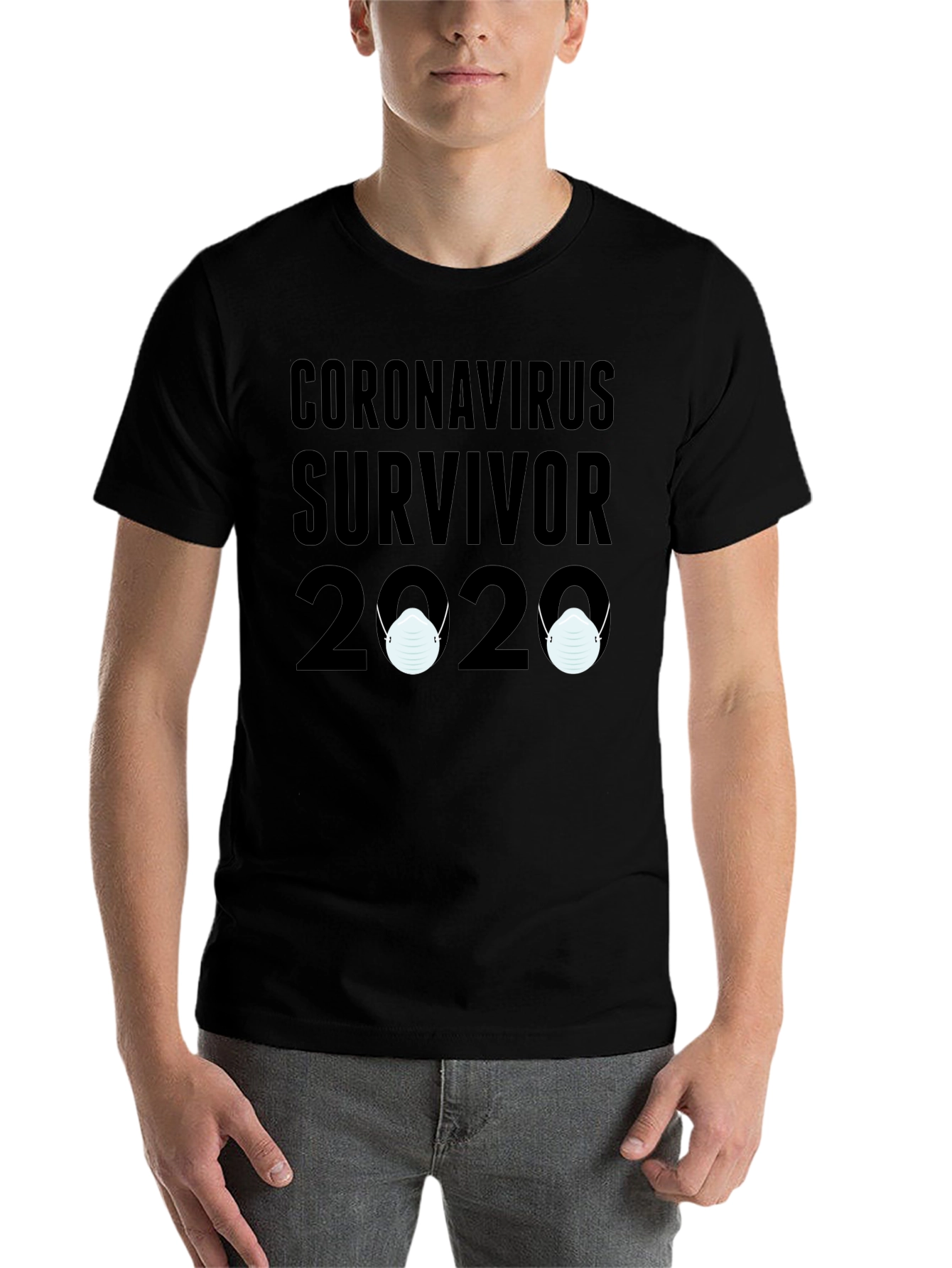 Black Coronavirus Survivor 2020 T-Shirt view 7