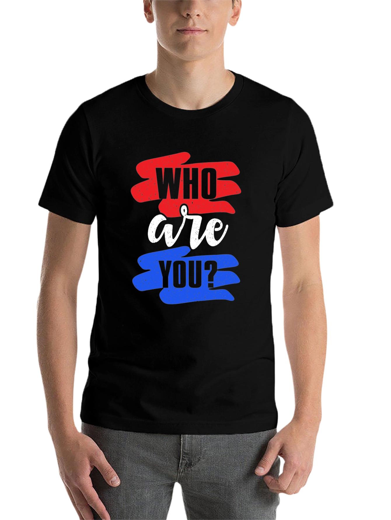 Black Who Are You Graphic Tee view 7
