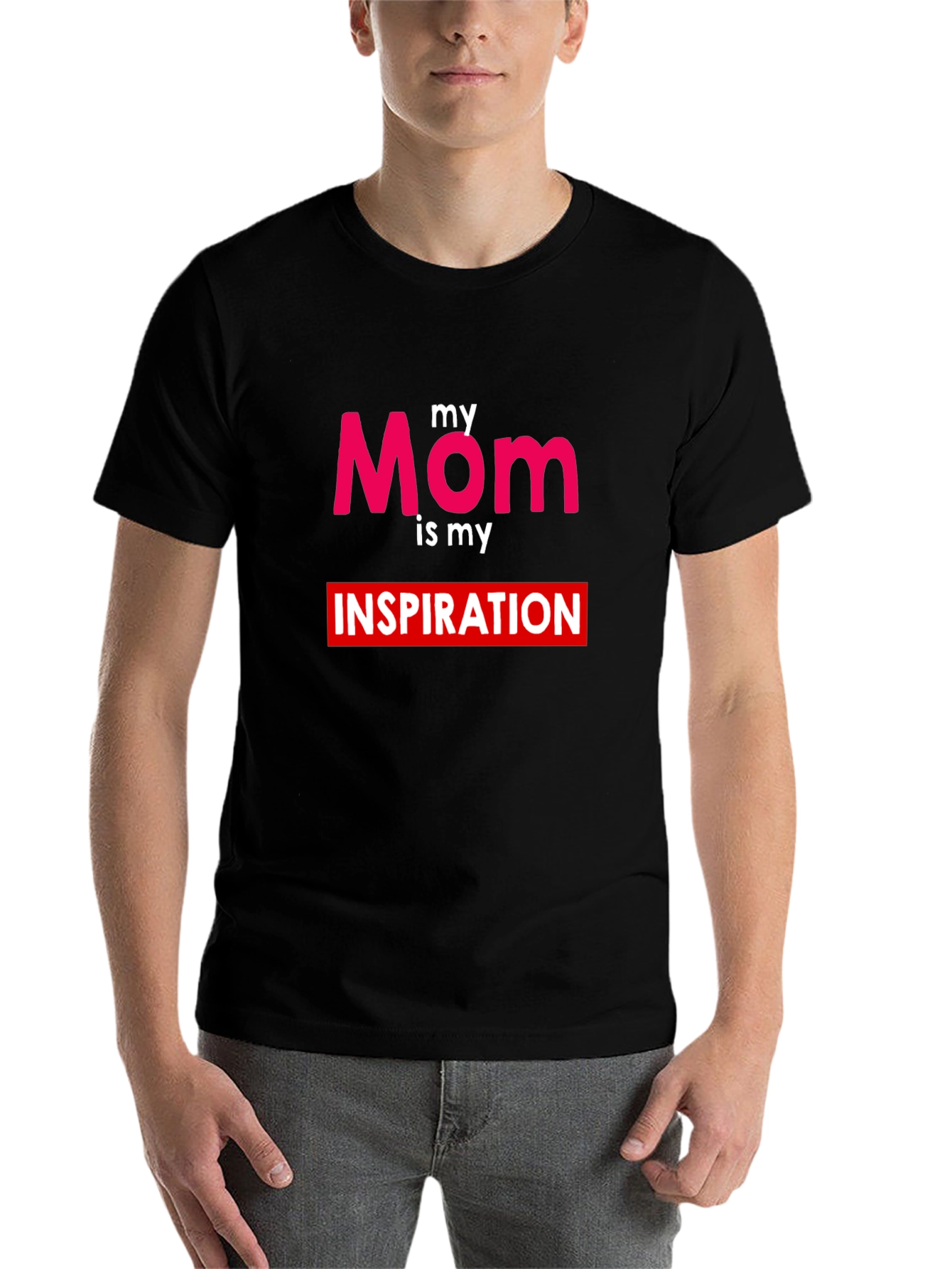 Black My Mom is My Inspiration T-Shirt view 7