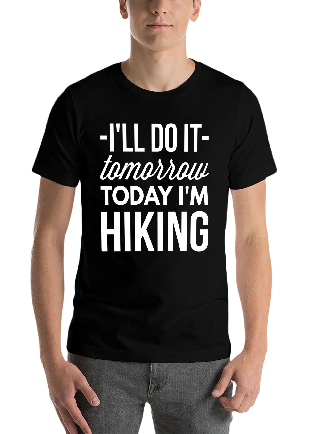 Black Hiking Tomorrow T-Shirt - Funny Hiking Shirt view 7