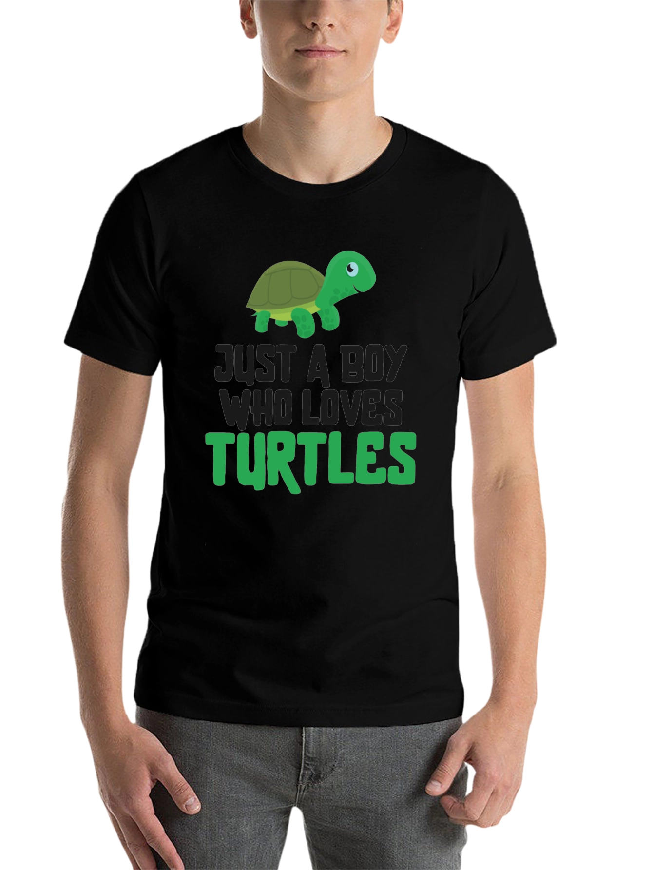 Black Boy Who Loves Turtles T-Shirt view 7
