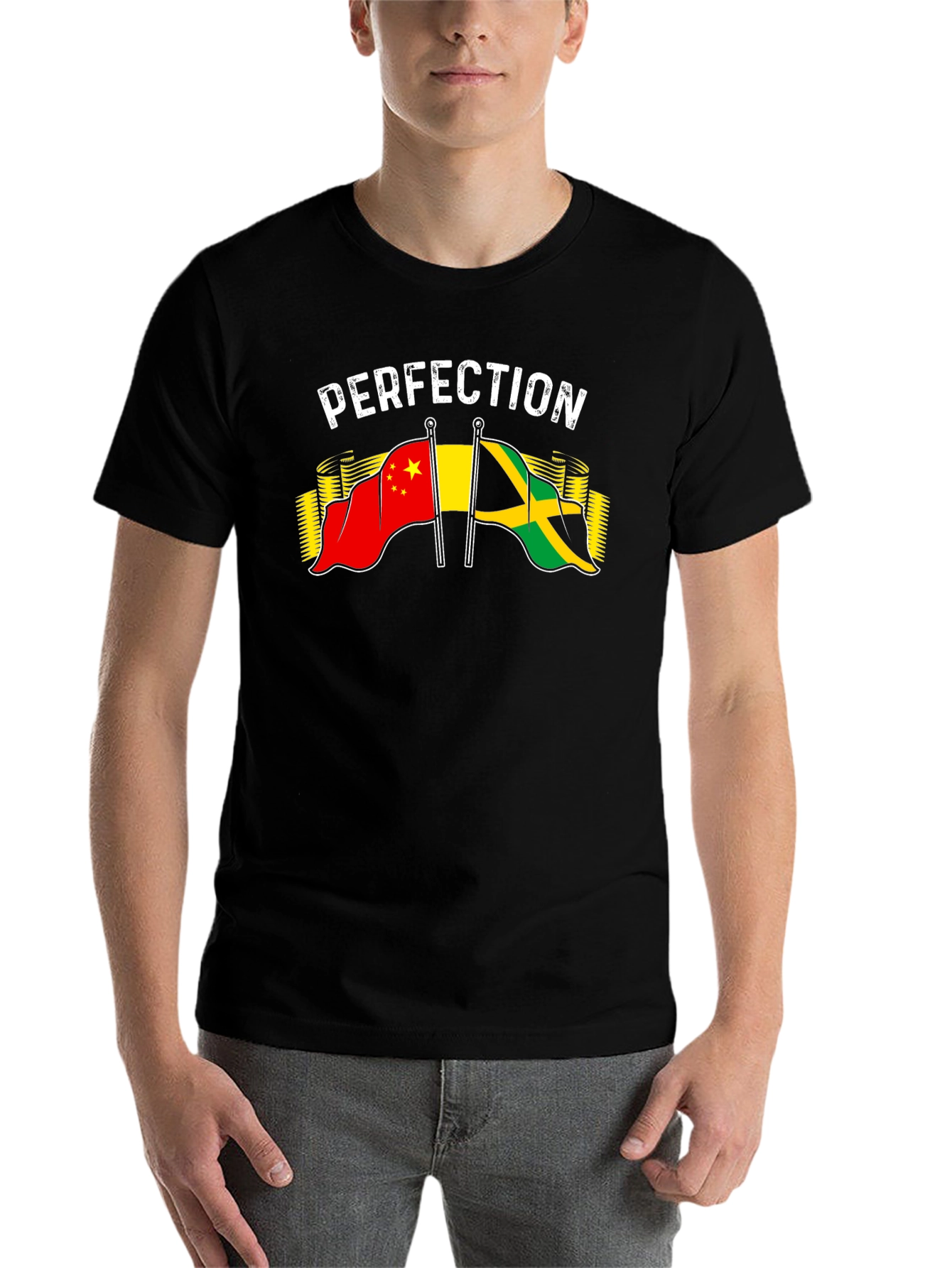 Perfection China Jamaica Flag Graphic T-Shirt - 7