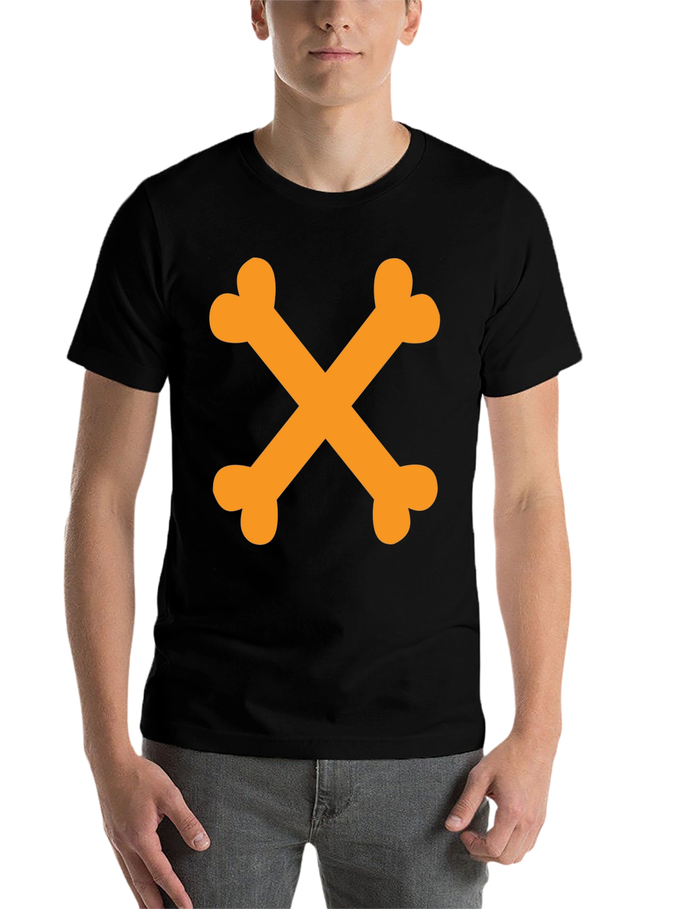 Black Crossbones Graphic Tee - Black Cotton Casual view 7