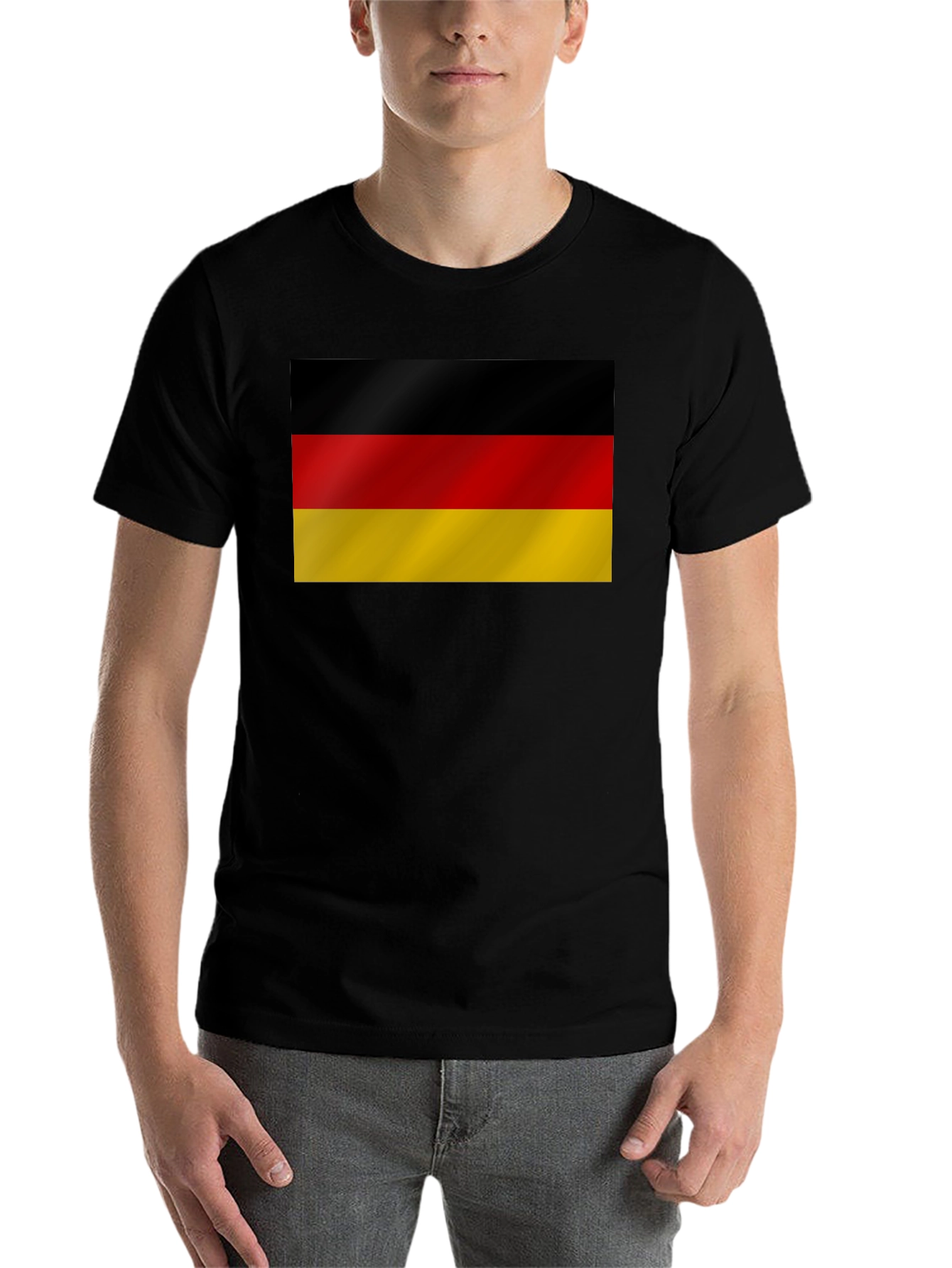 Black Germany Flag T-Shirt - Black Cotton Tee view 7
