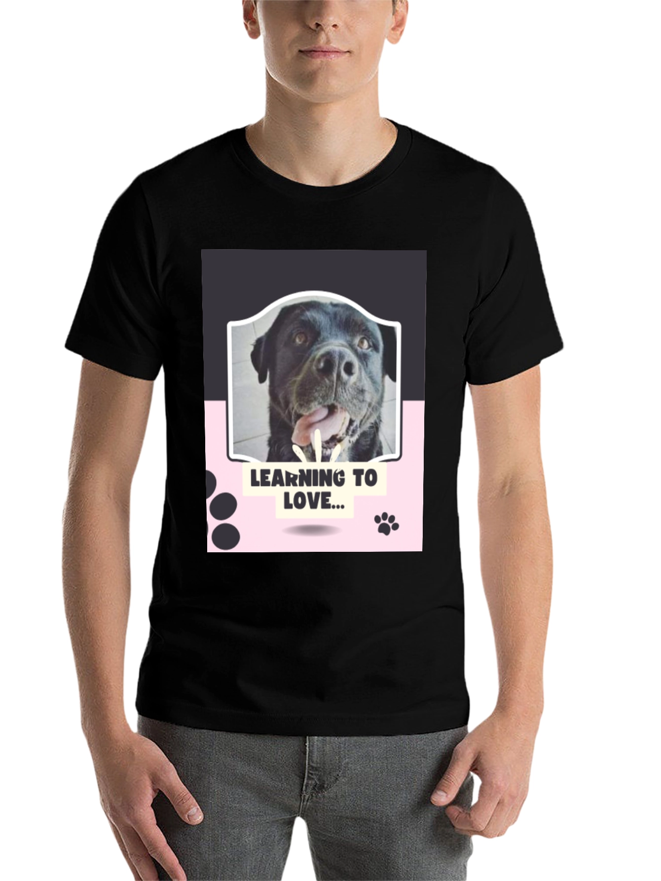 Black Learning to Love Dog Graphic Tee view 7