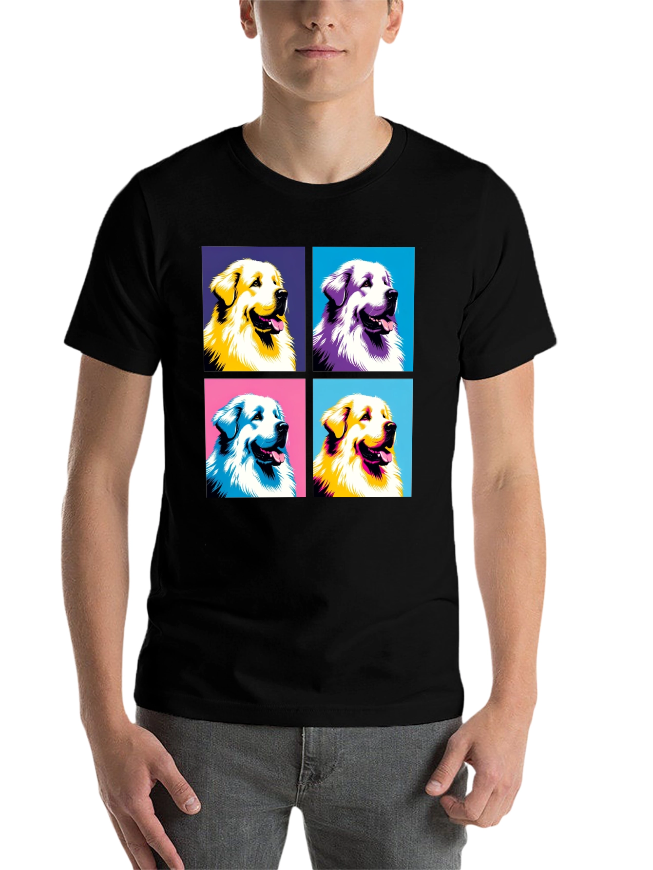 Black Dog Pop Art T-Shirt - Unique Graphic Tee view 7