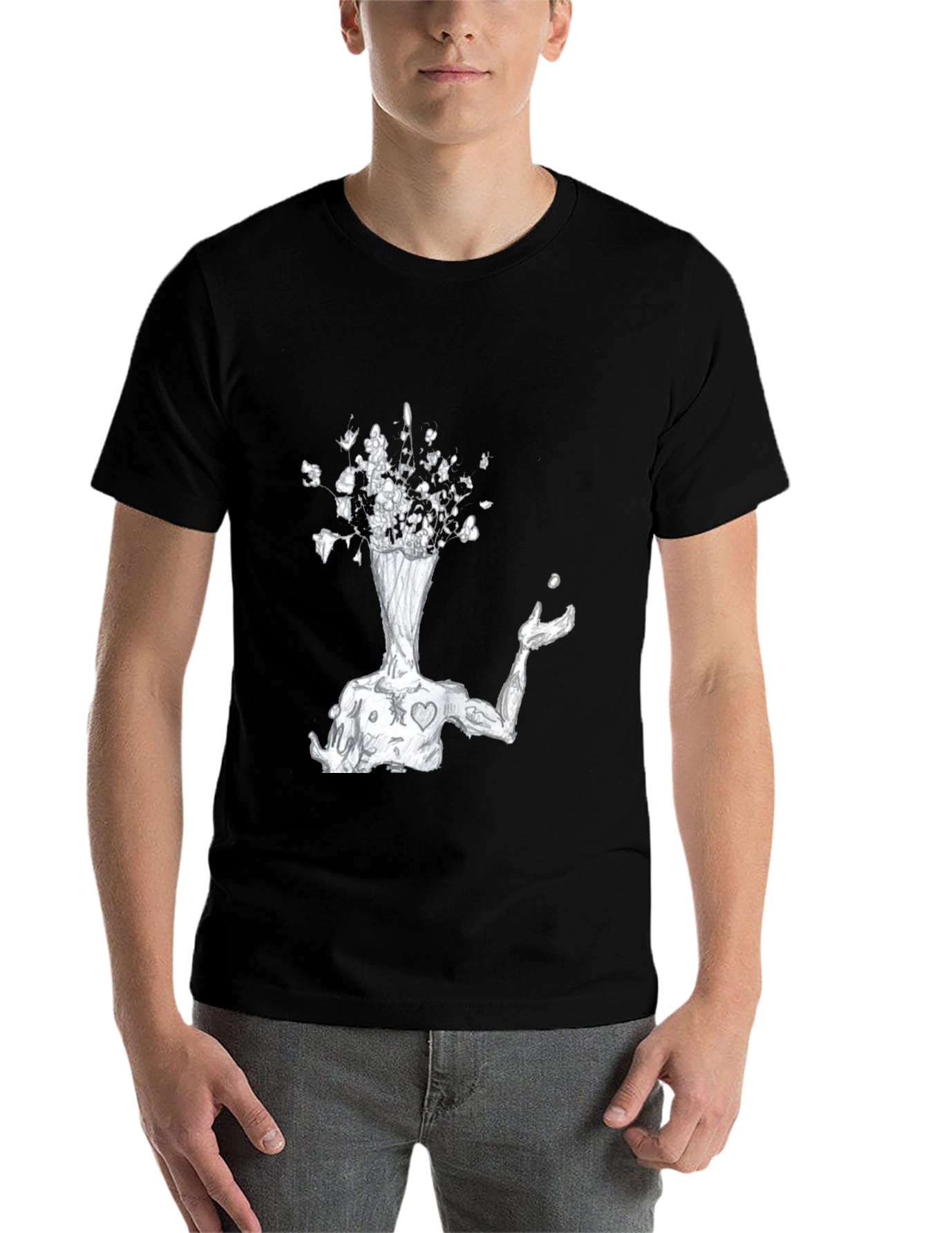 Black Abstract Mind T-Shirt view 7