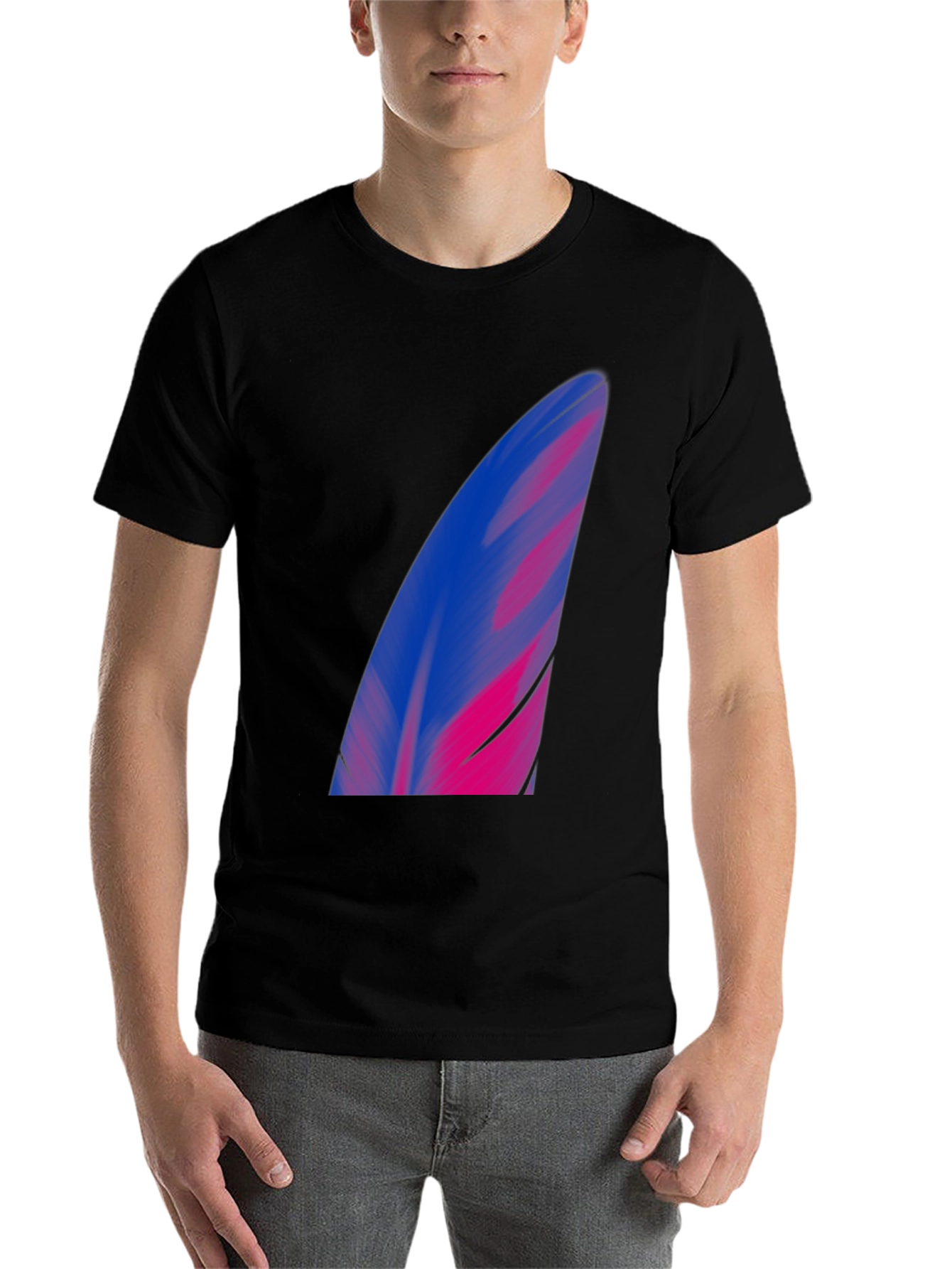 Black Surf Fin Graphic Tee - Black Cotton Blend view 7