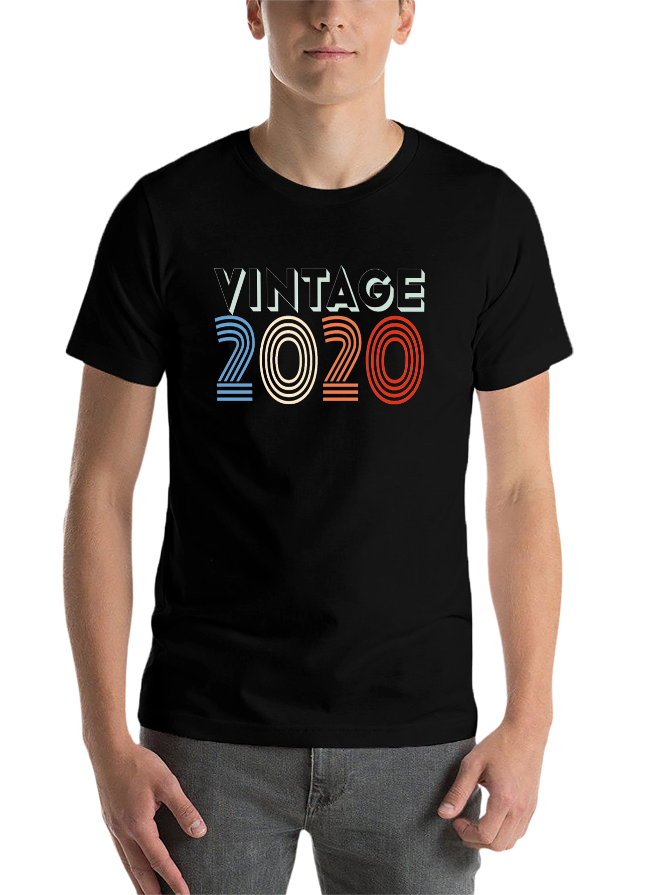 Black Vintage 2020 Graphic Tee - Retro Style view 7