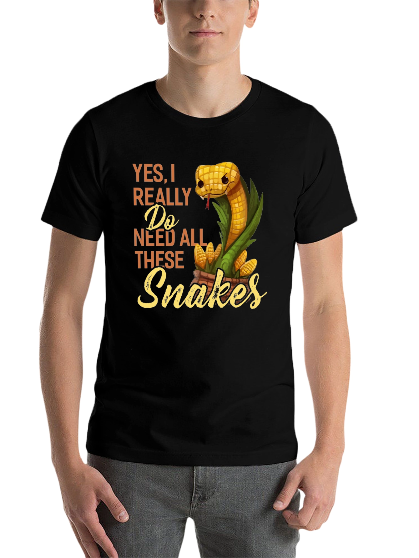 Black Funny Snake Lover T-Shirt view 7