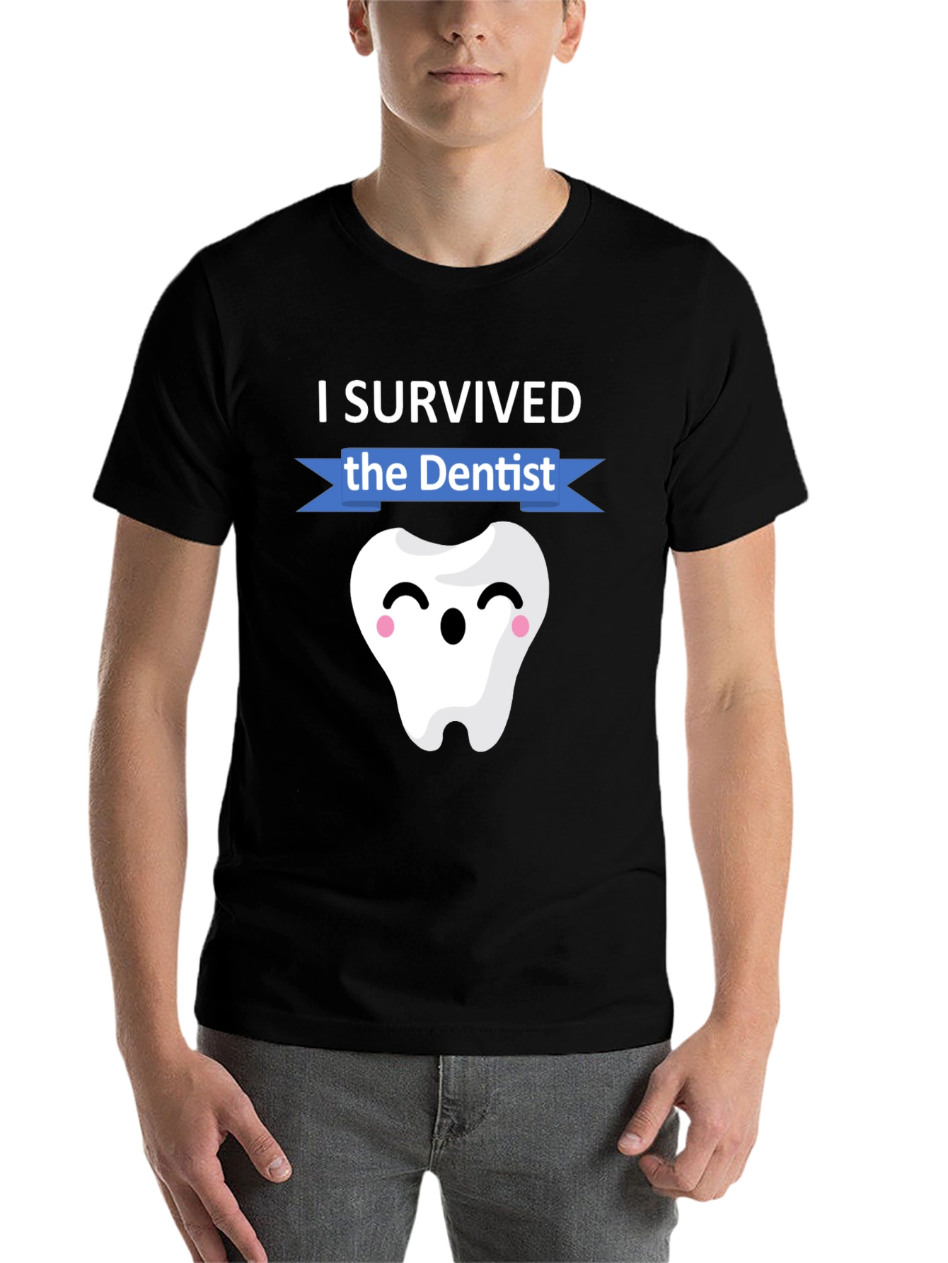 Black I Survived the Dentist T-Shirt Funny Dental Hygienist Tee view 7