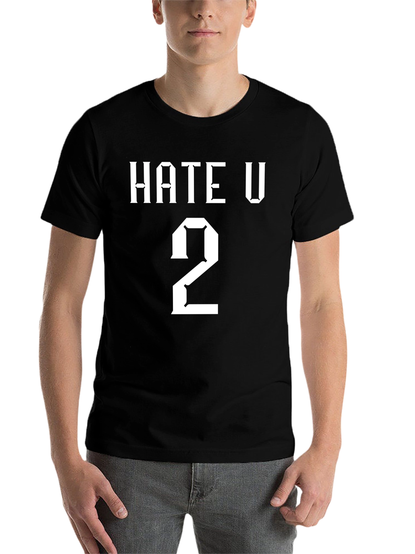 Black HATE U 2 Graphic T-Shirt - Bold Statement Tee view 7