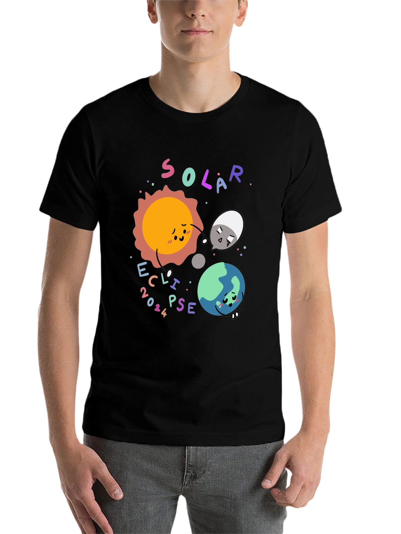Black Solar Eclipse 2024 Graphic Tee view 7