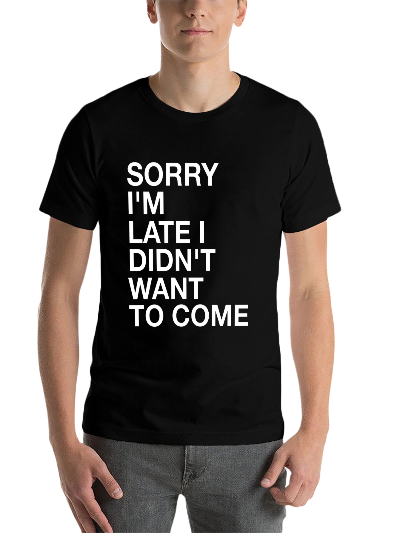 Black Sorry I'm Late Graphic Tee view 7
