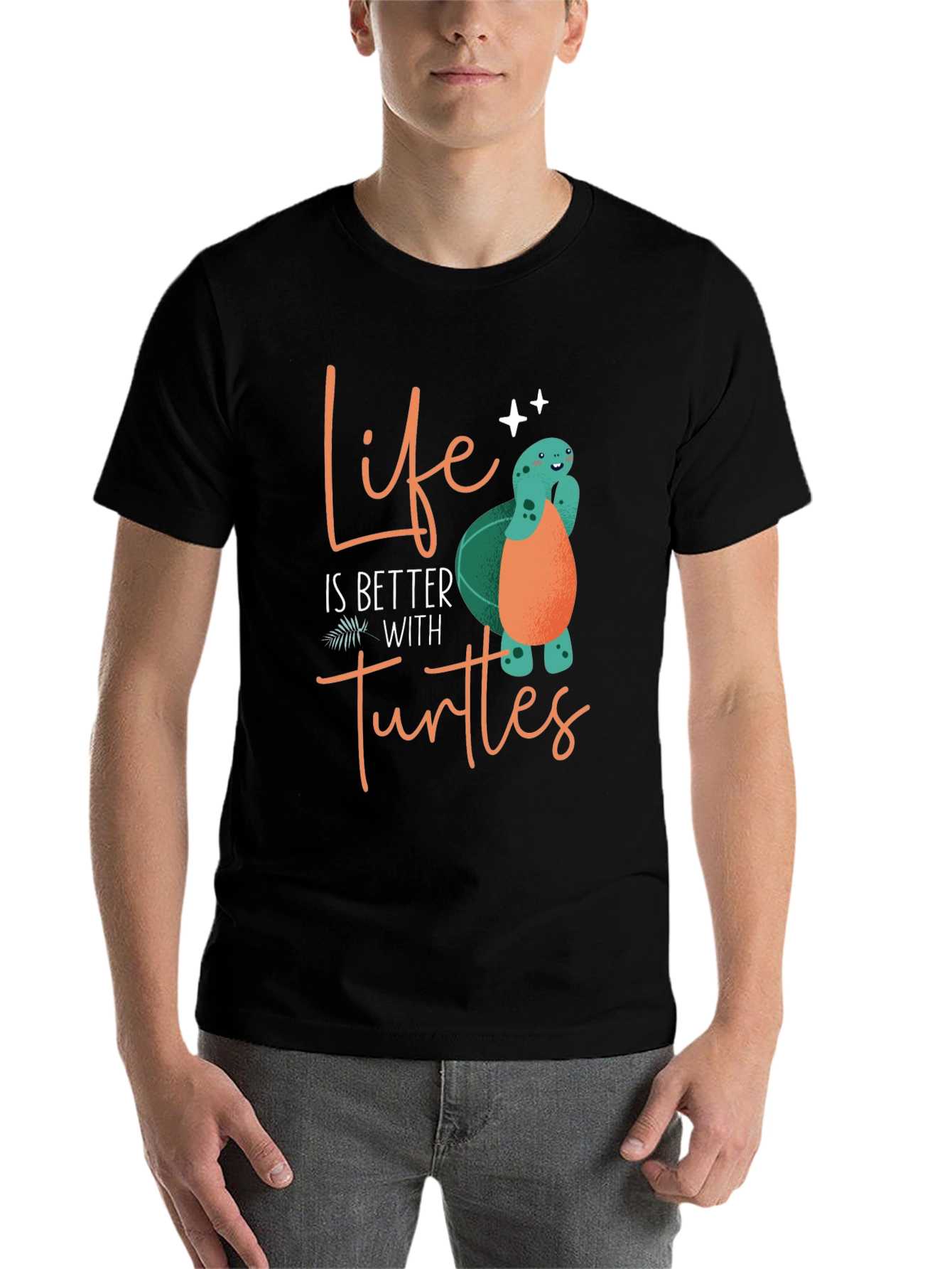 Black Life is Better with Turtles Graphic Tee view 7