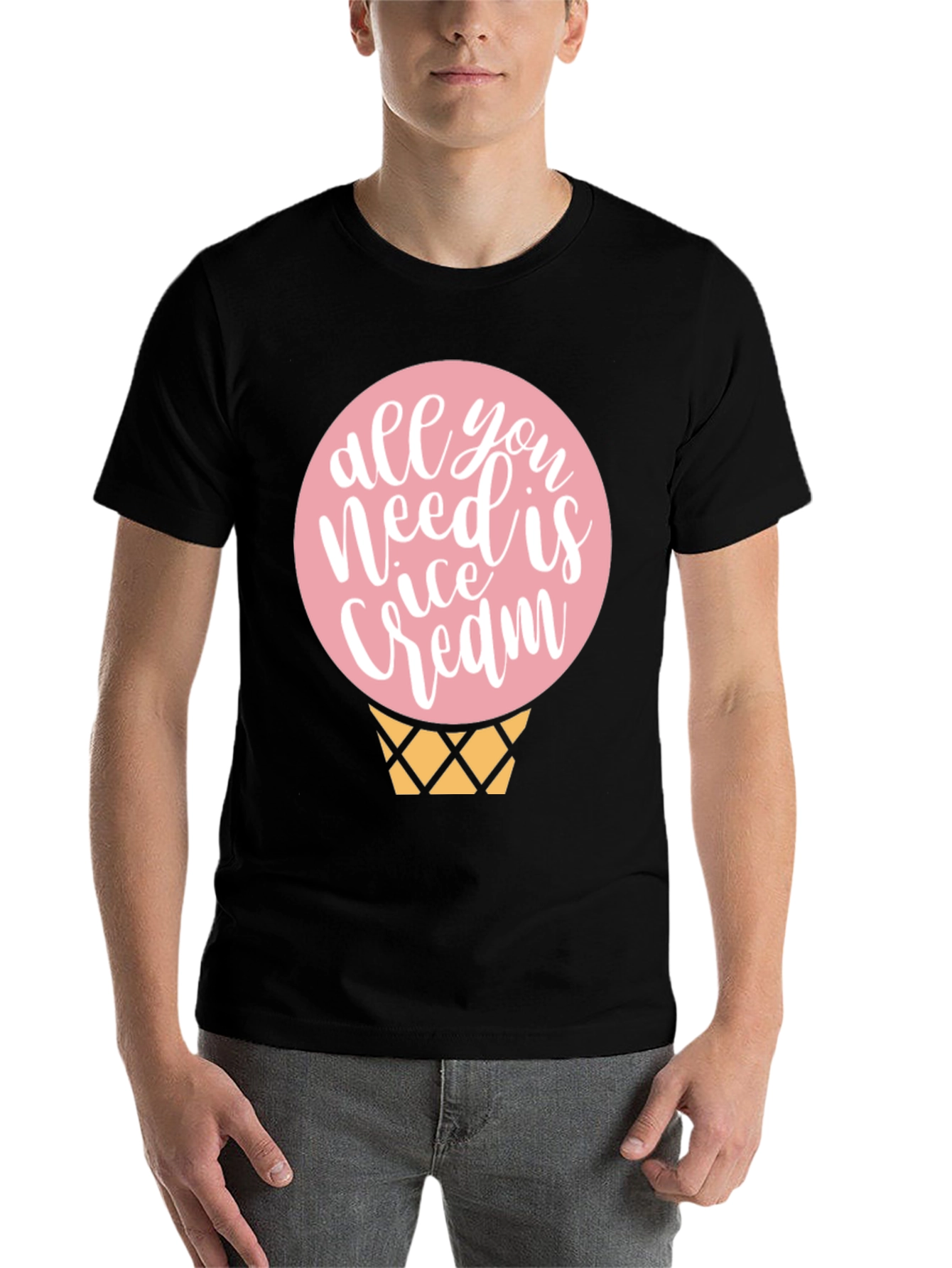 Black Ice Cream T-Shirt - Sweet Treat Design view 7