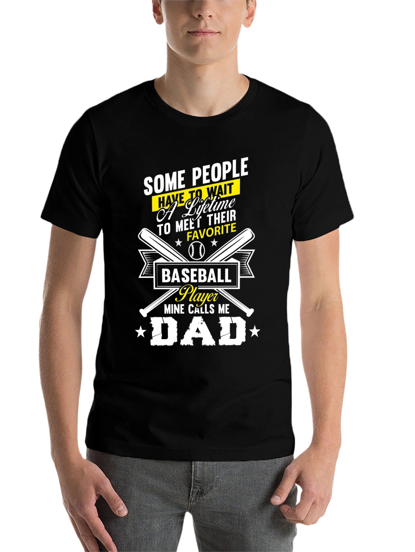 Black Baseball Dad T-Shirt: Some People Wait a Lifetime view 7